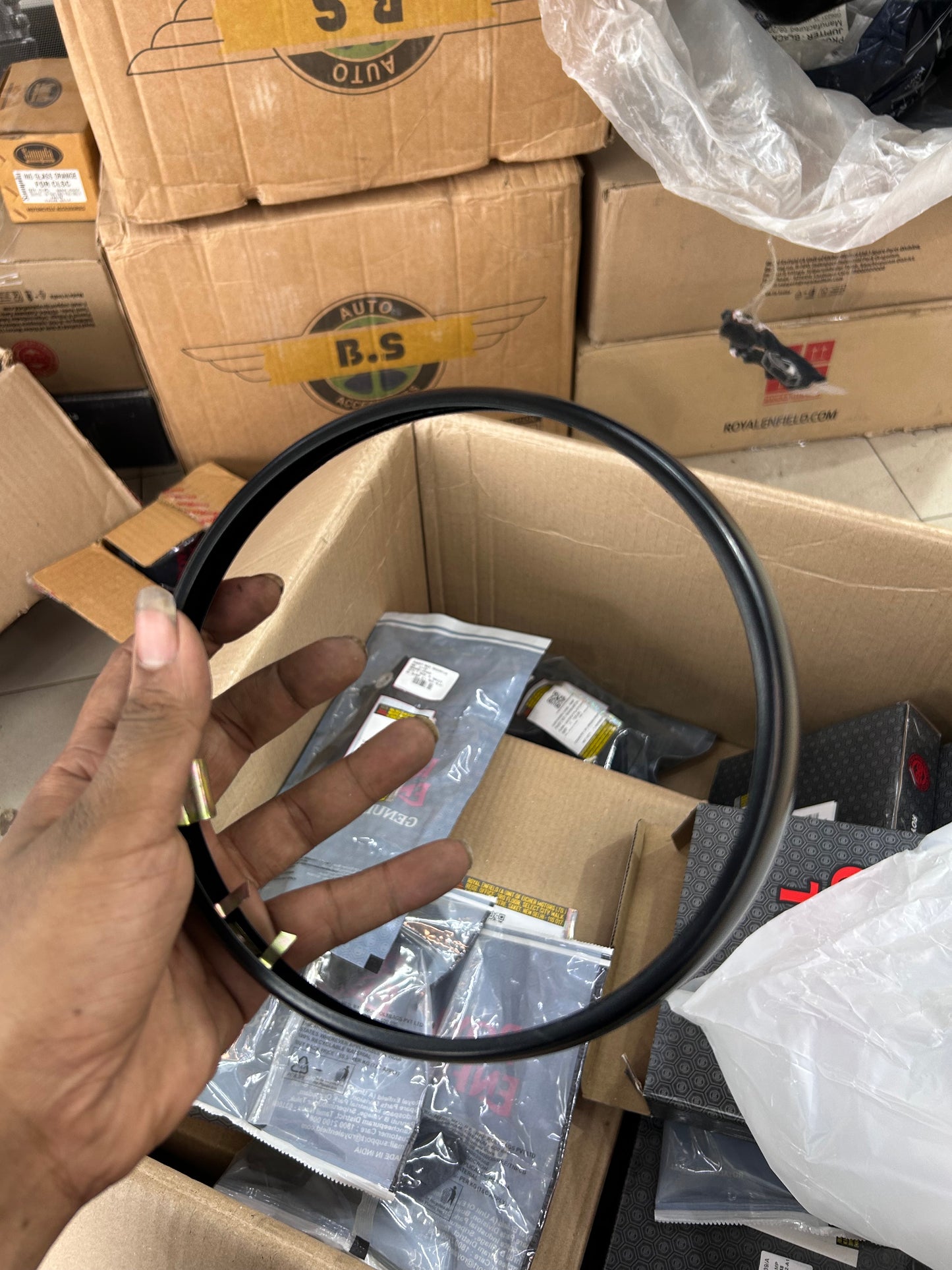 1040738/A - Outer RIM - Head Lamp (BLACK) FITS ALL UCE ENGINE BIKE