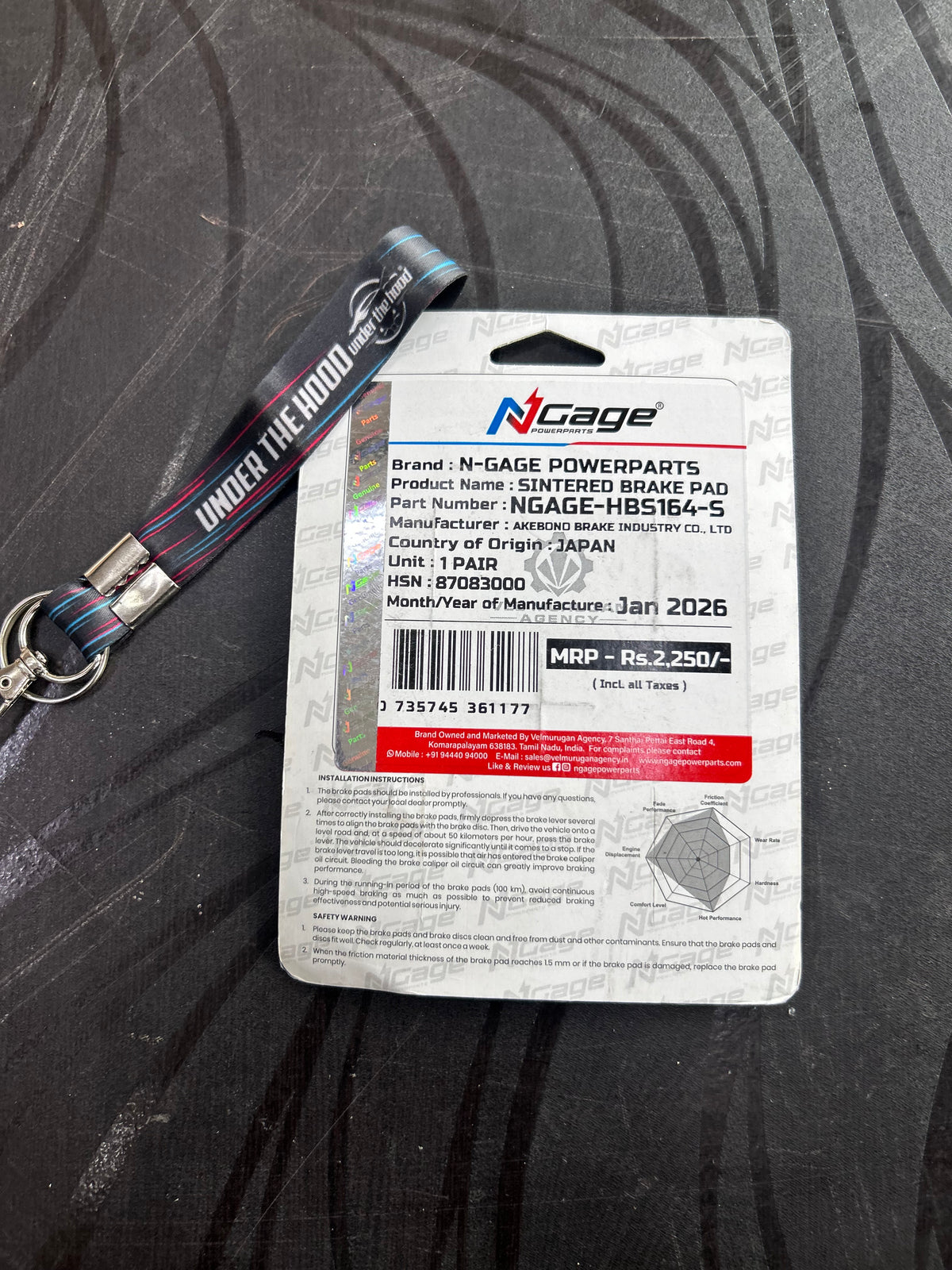 NGage HBS 164 Sintered Front Brake Pads – Himalayan 450, Guerrilla 450, Interceptor 650, GT 650, Super Meteor 650 & Shotgun 650