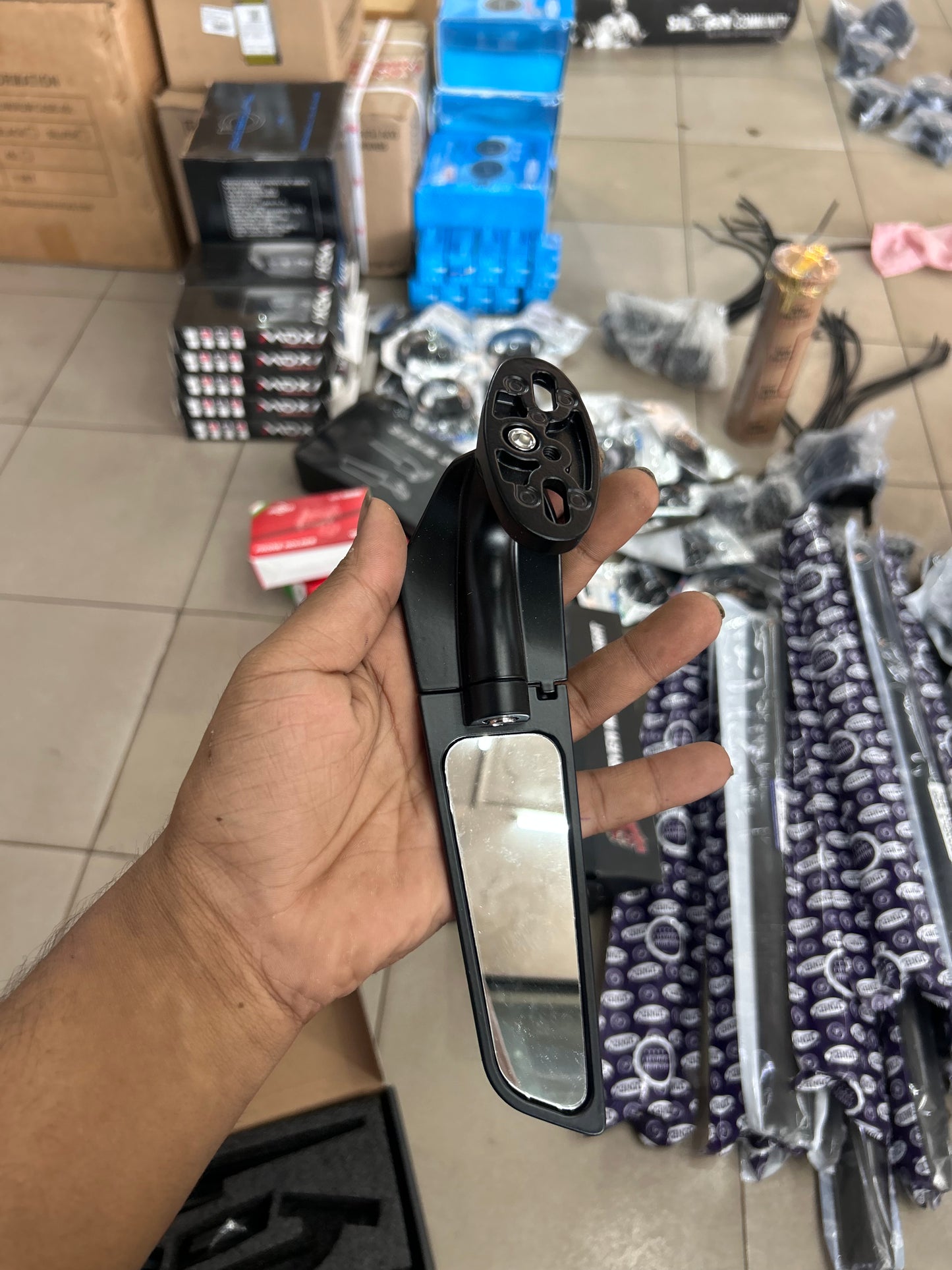 Universal Wing Mirror Set for Faired Bikes – Compatible with Yamaha R15, Pulsar RS200, Pulsar 220 | Matte Black | Aerodynamic Styling (1 Set – Left + Right)