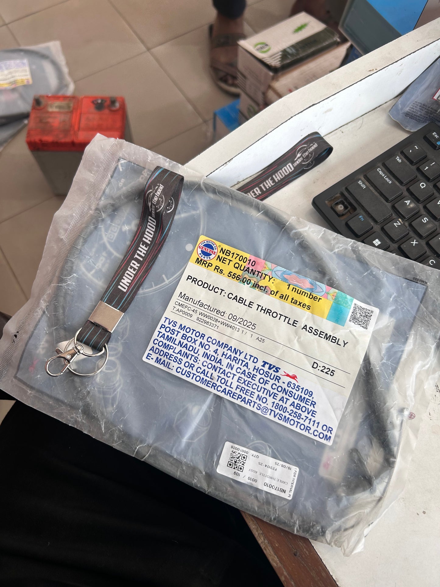 TVS NB170010 Throttle Cable Assembly (Cable Throttle Assy) for Apache RR 310, RTR 310 & BMW G 310 R / GS – Genuine Accelerator Cable