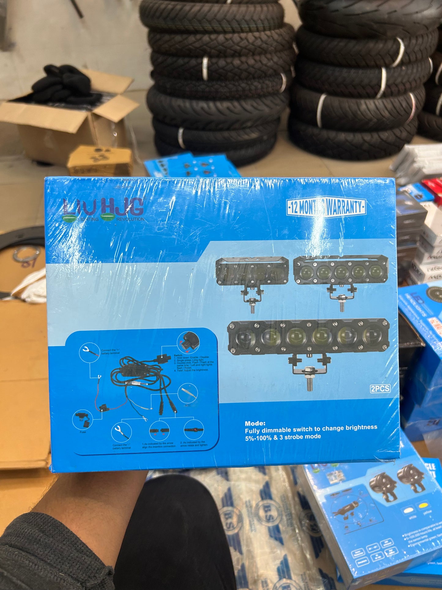 HJG 6 Eyes Future Eyes LED Fog Light – White Yellow Flashing Modes with Wiring Kit for Cars & Bikes