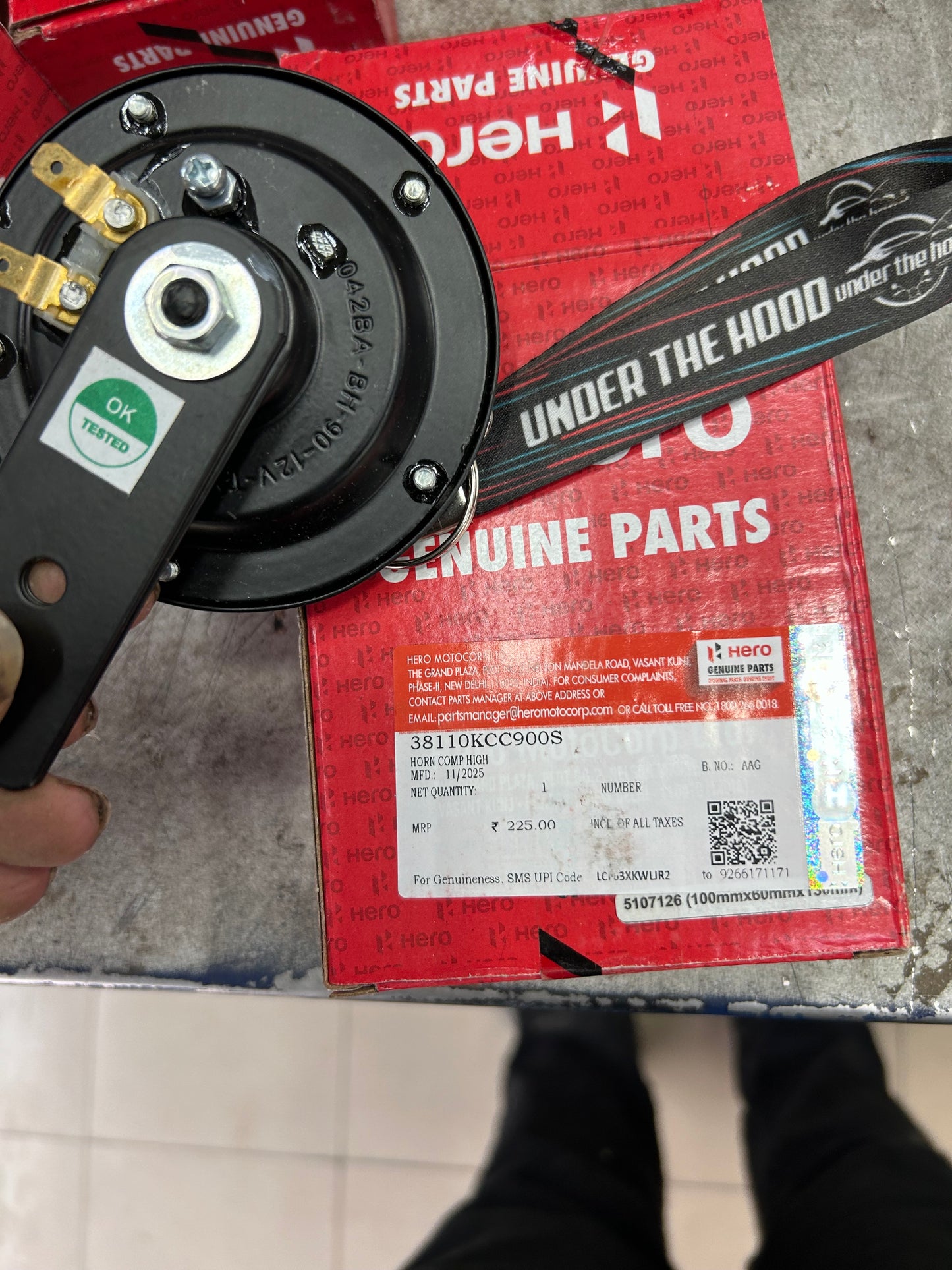 Hero Genuine Horn Complete High 38110KCC900S for Passion Plus / Ambition 135 / Xtreme (CBZ)