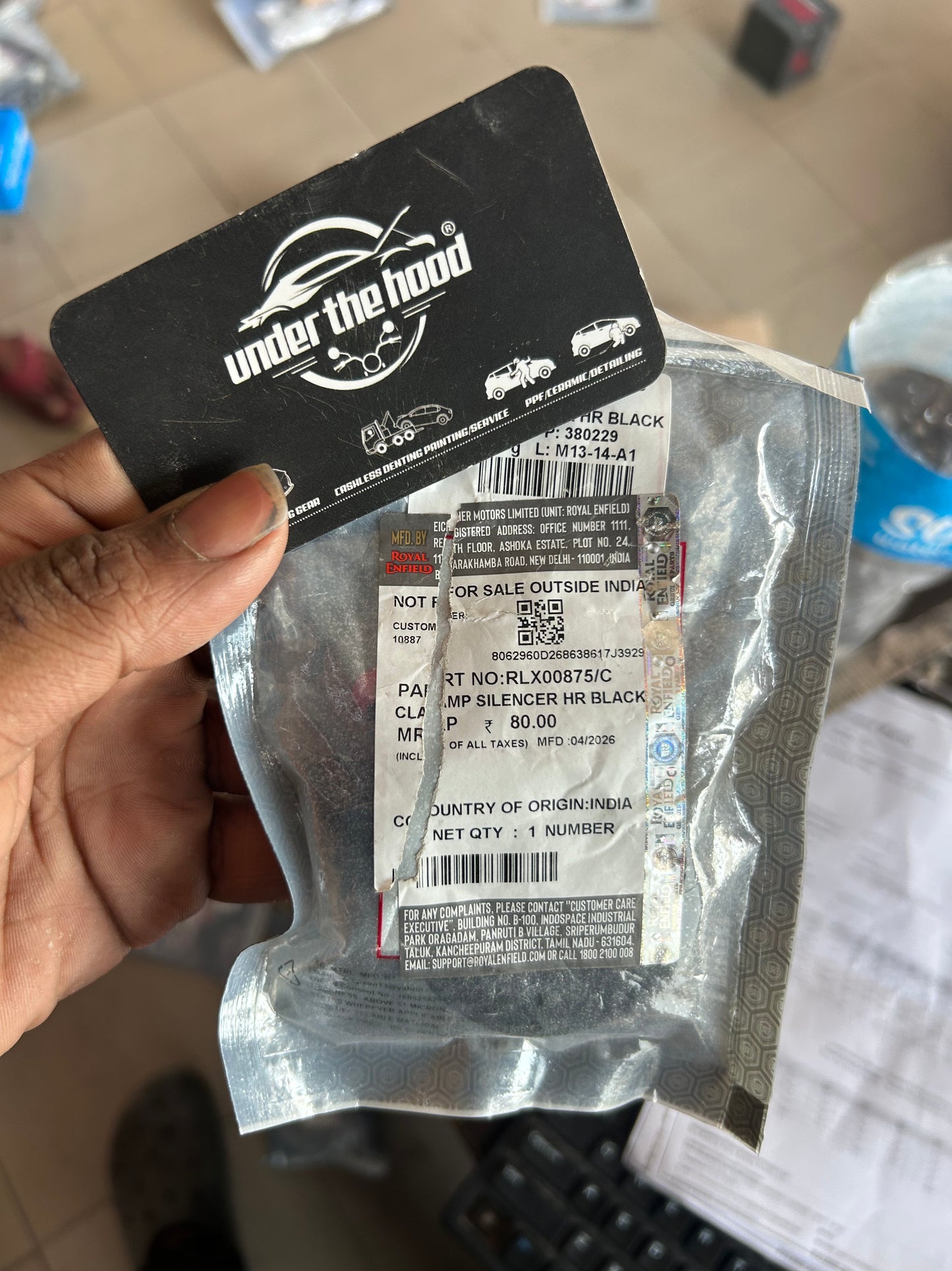 Royal Enfield Silencer Clamp HR Black RLX00875/C for Classic 350 Reborn Stealth Black