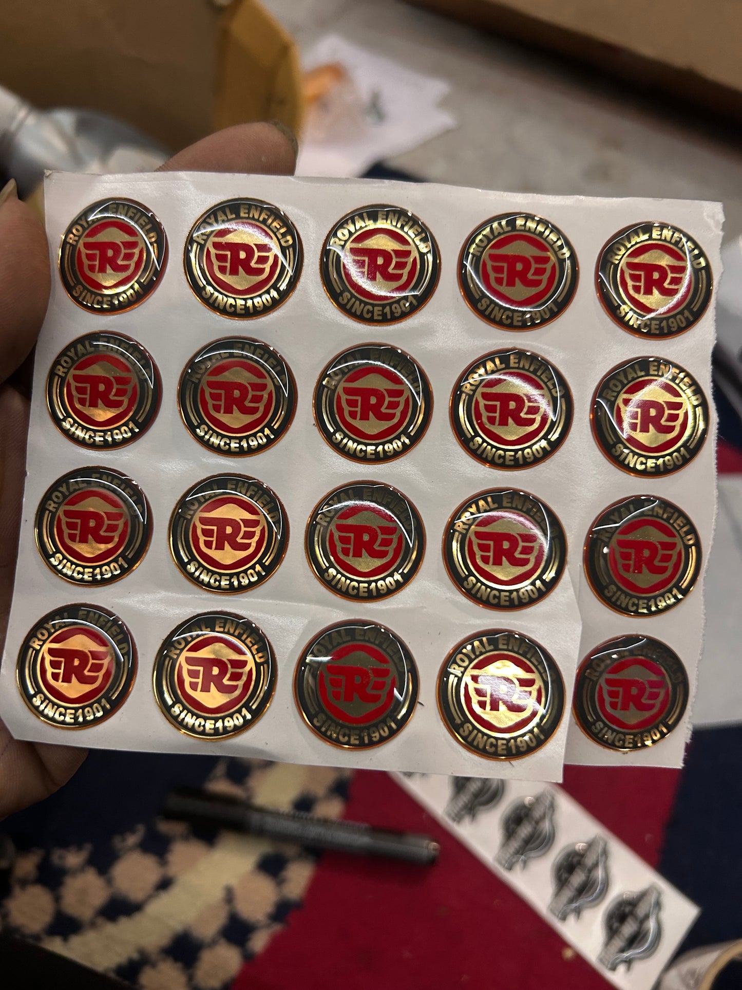 Royal Enfield Key Logo Sticker Set (2 pcs) – OEM‑Style Emblem for UCE Model Keys