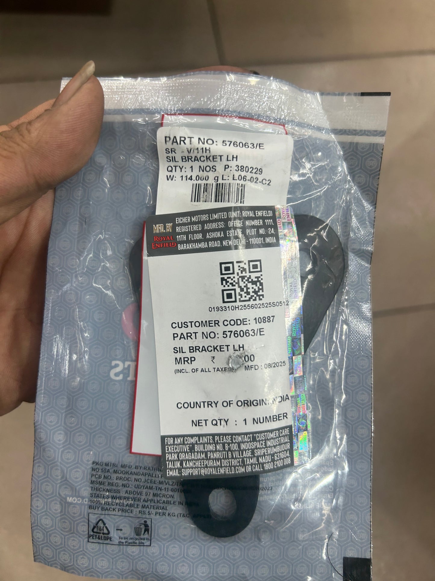 Royal Enfield 576063/E & 576064/E – SIL Bracket LH & RH | Interceptor 650, Continental GT 650 | Genuine Mounting Support