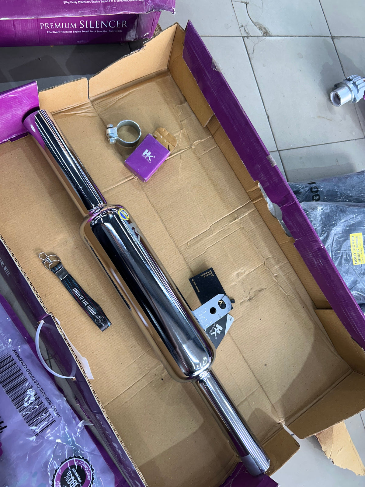 HK Indori “Without Plate” Chrome Exhaust Silencer for Royal Enfield UCE (Classic 350 / Bullet-Standard 350 / Electra 350) – Aftermarket