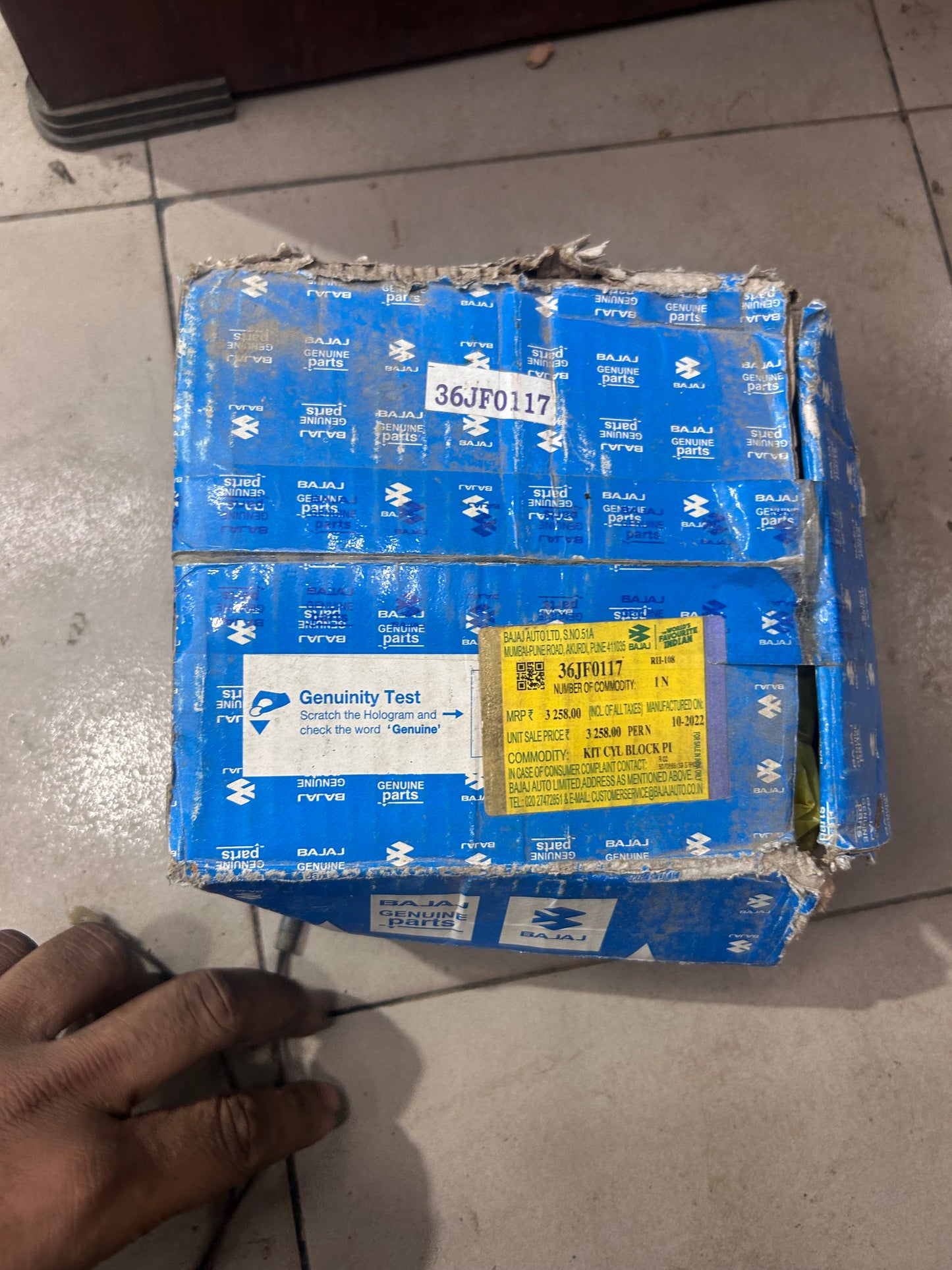 Bajaj 36JF0117 Cylinder Block Kit — Genuine Original Spare Part