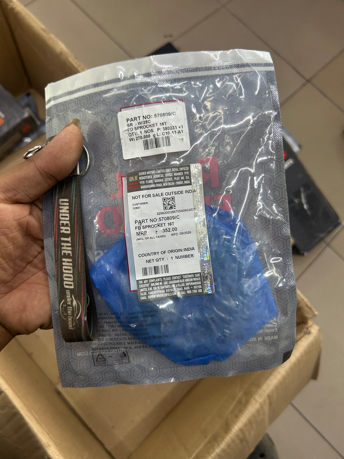 Royal Enfield 570809/C – Front Drive Sprocket 16T (OEM) – Classic 350 UCE & Thunderbird 350 UCE