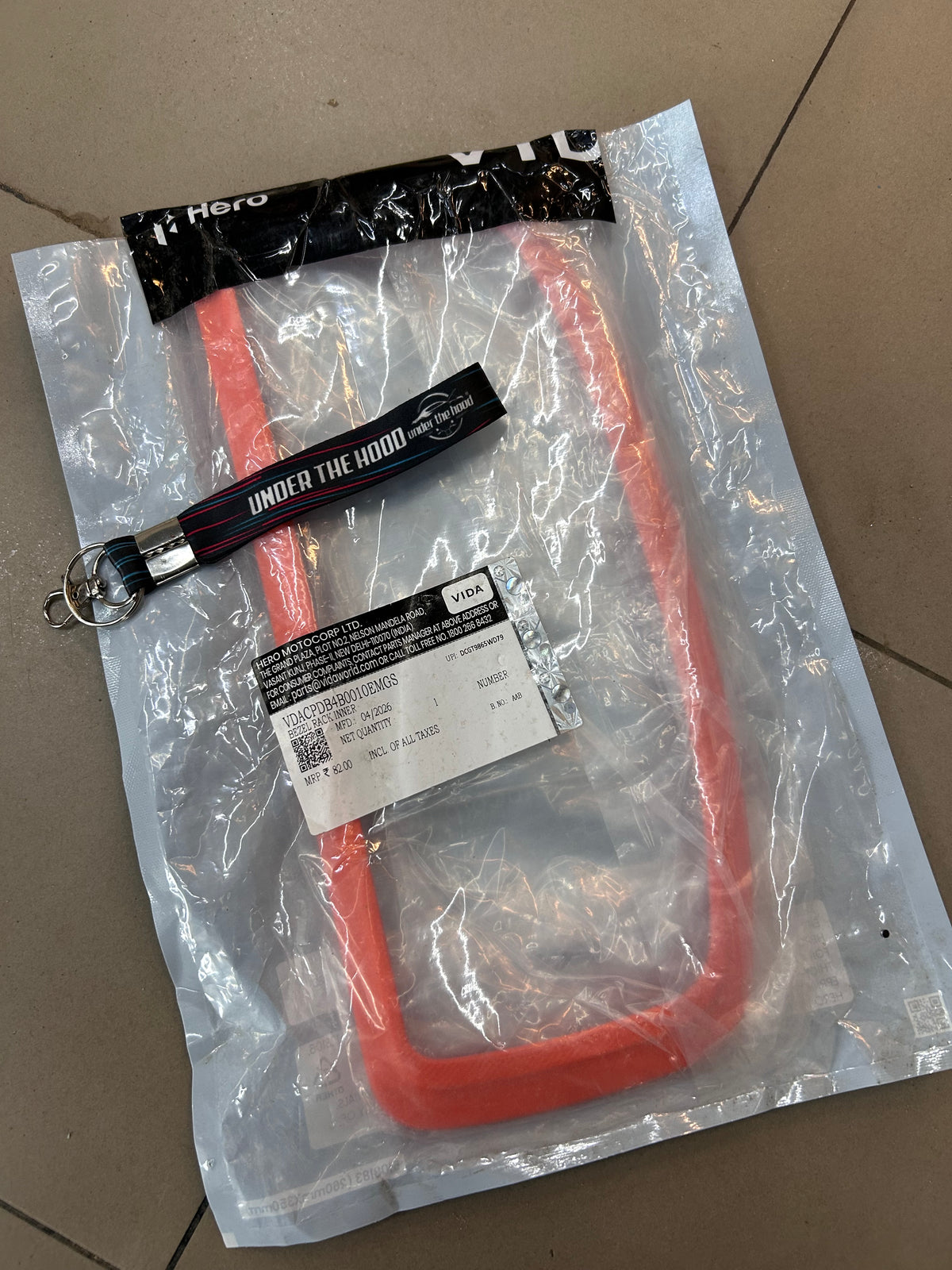 VIDA VX2 Frunk Inner Rack Orange Bezel / Accent Trim | Genuine Accessory | VDACPDB4B0010EMGS