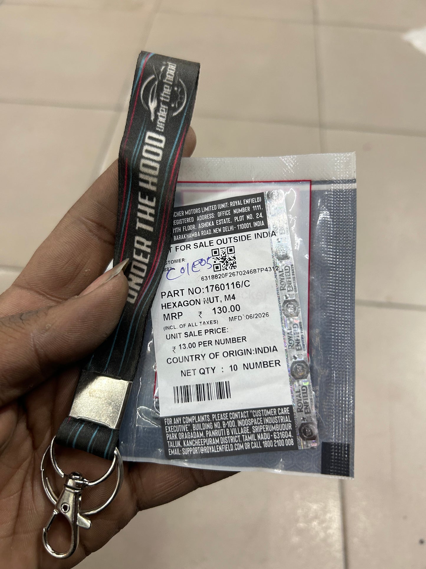 Royal Enfield Hexagon Nut M4 1760116/C