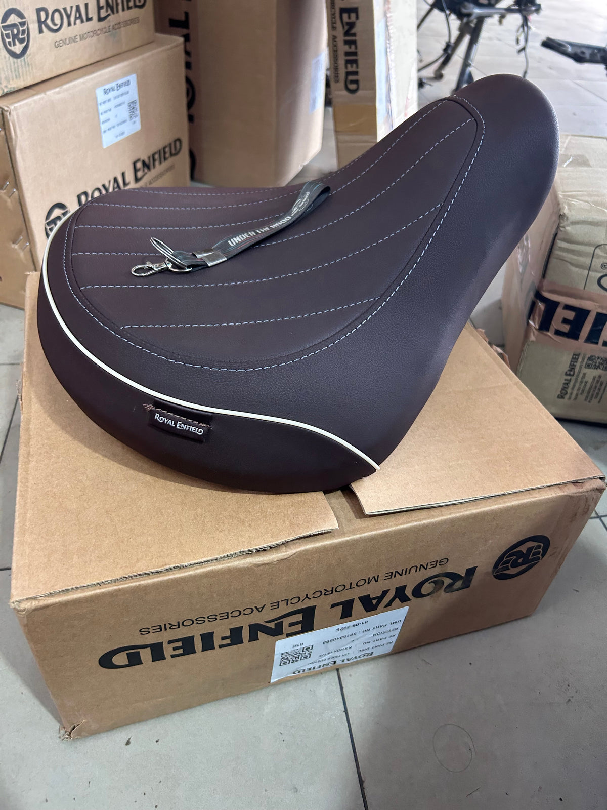 Royal Enfield Goan Classic 350 Brown Custom Rider Seat KXA00187