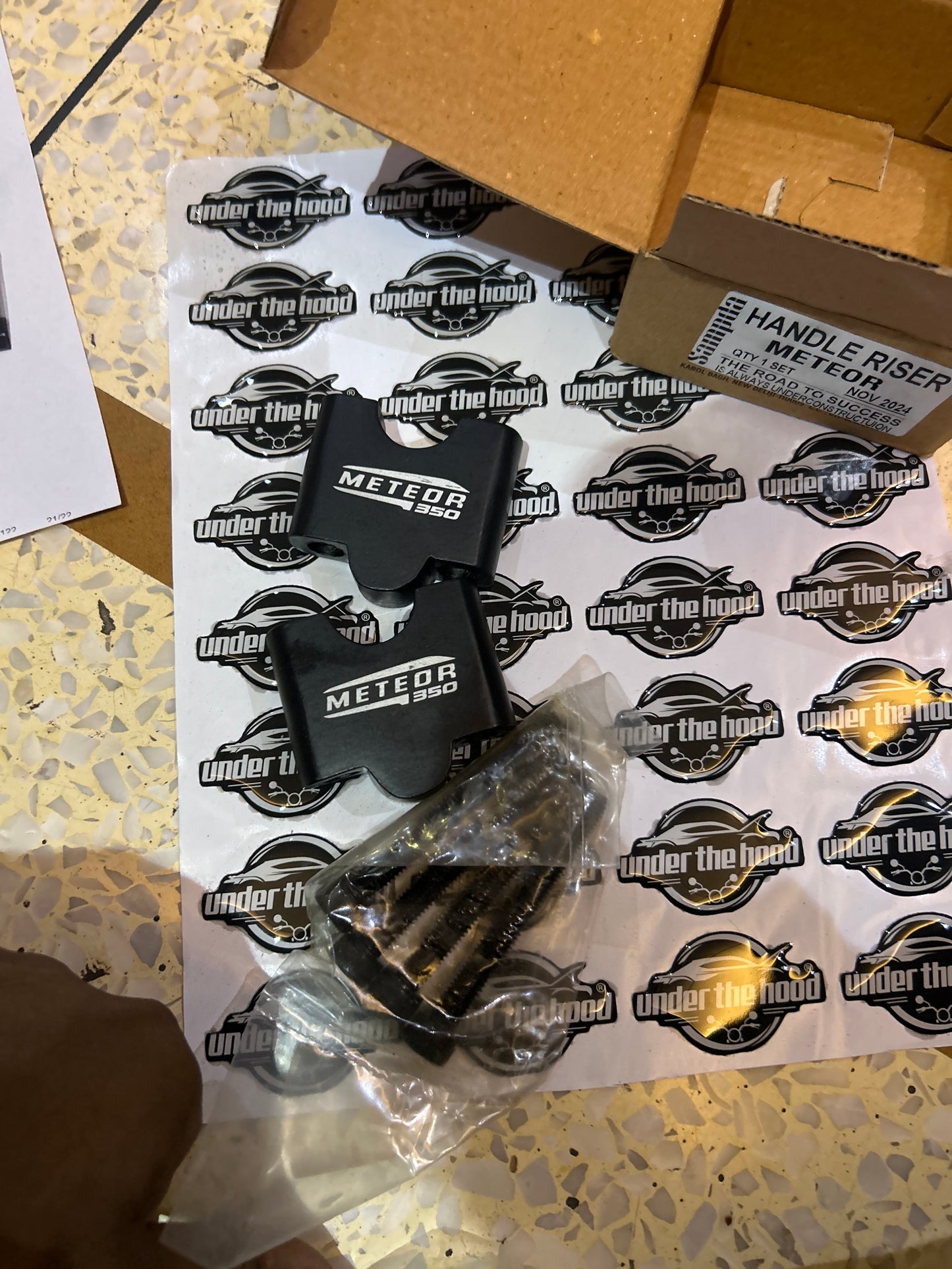 Aftermarket Handlebar Riser for Royal Enfield Meteor 350 – Black CNC Machined Aluminium