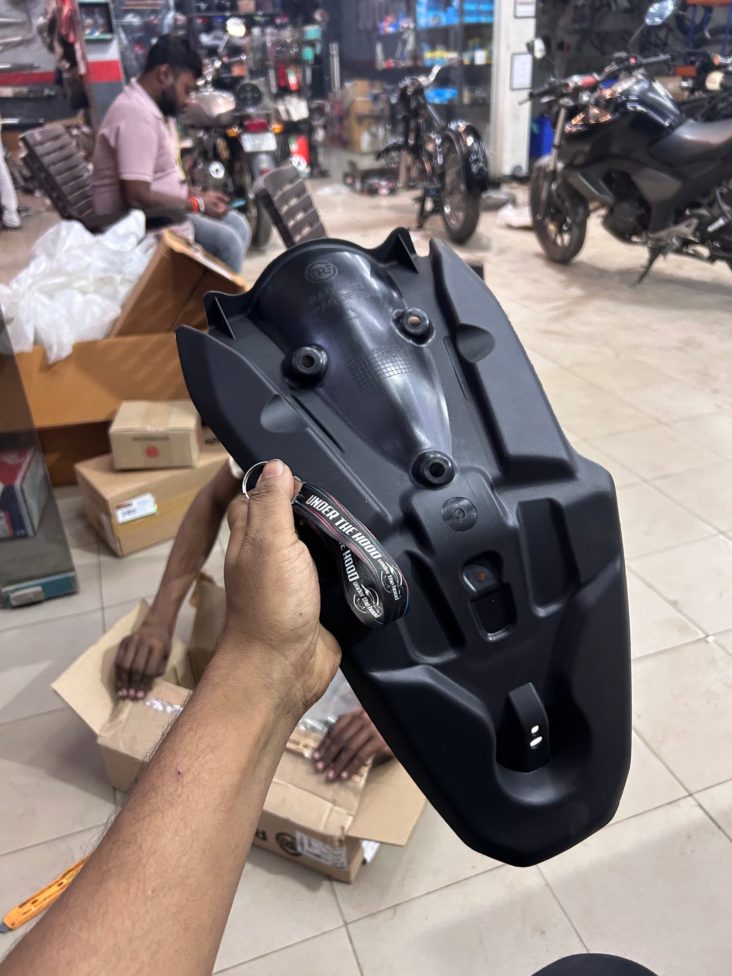 Royal Enfield KXA00494 – Black Rear Mudguard Extender for Guerrilla 450 – Genuine GMA Accessory