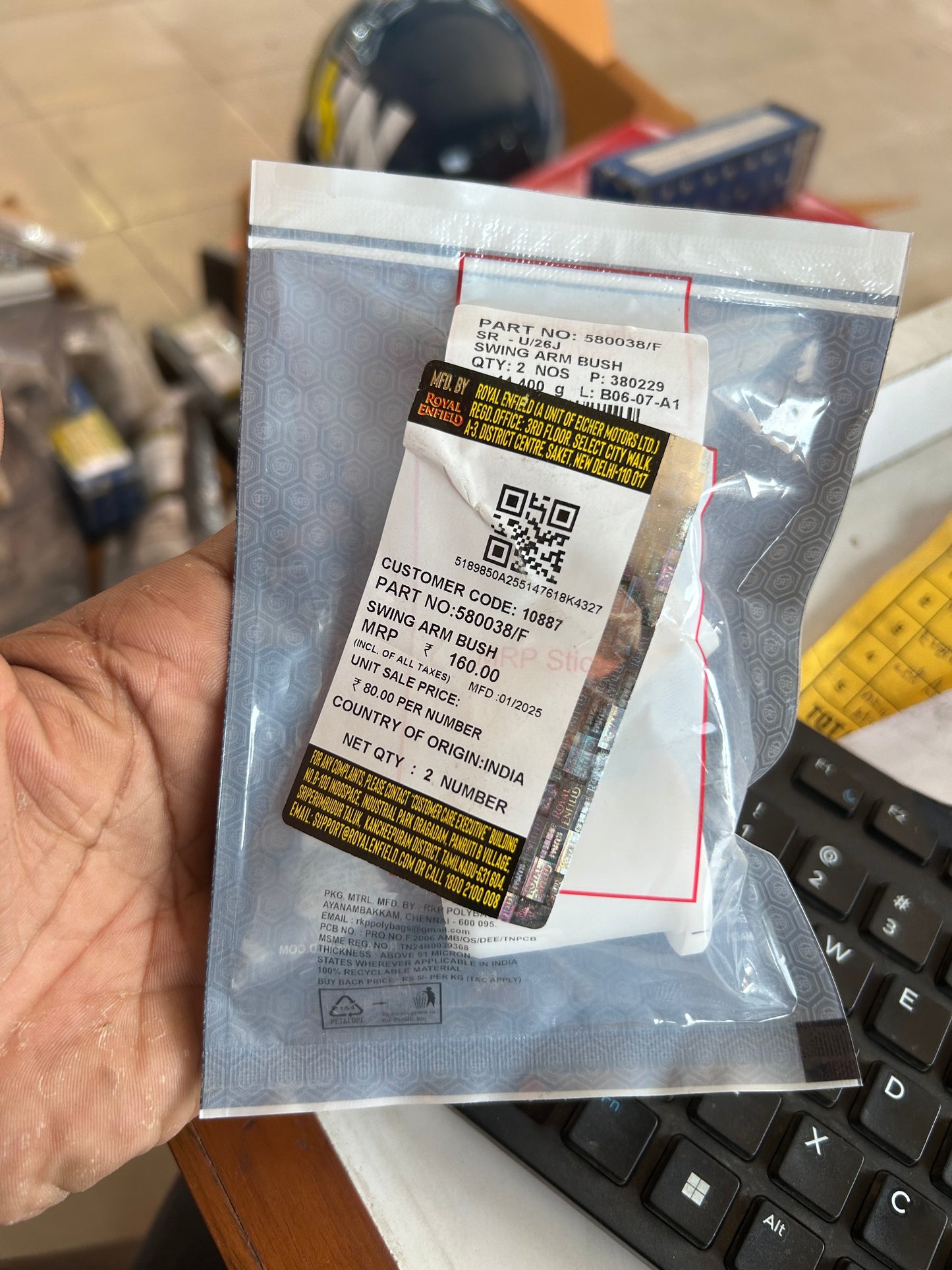 Royal Enfield 580038/F – Genuine Swing Arm Bush (Set of 2) | For Classic 350, Electra, Thunderbird, Bullet 350/500 (UCE Engine)