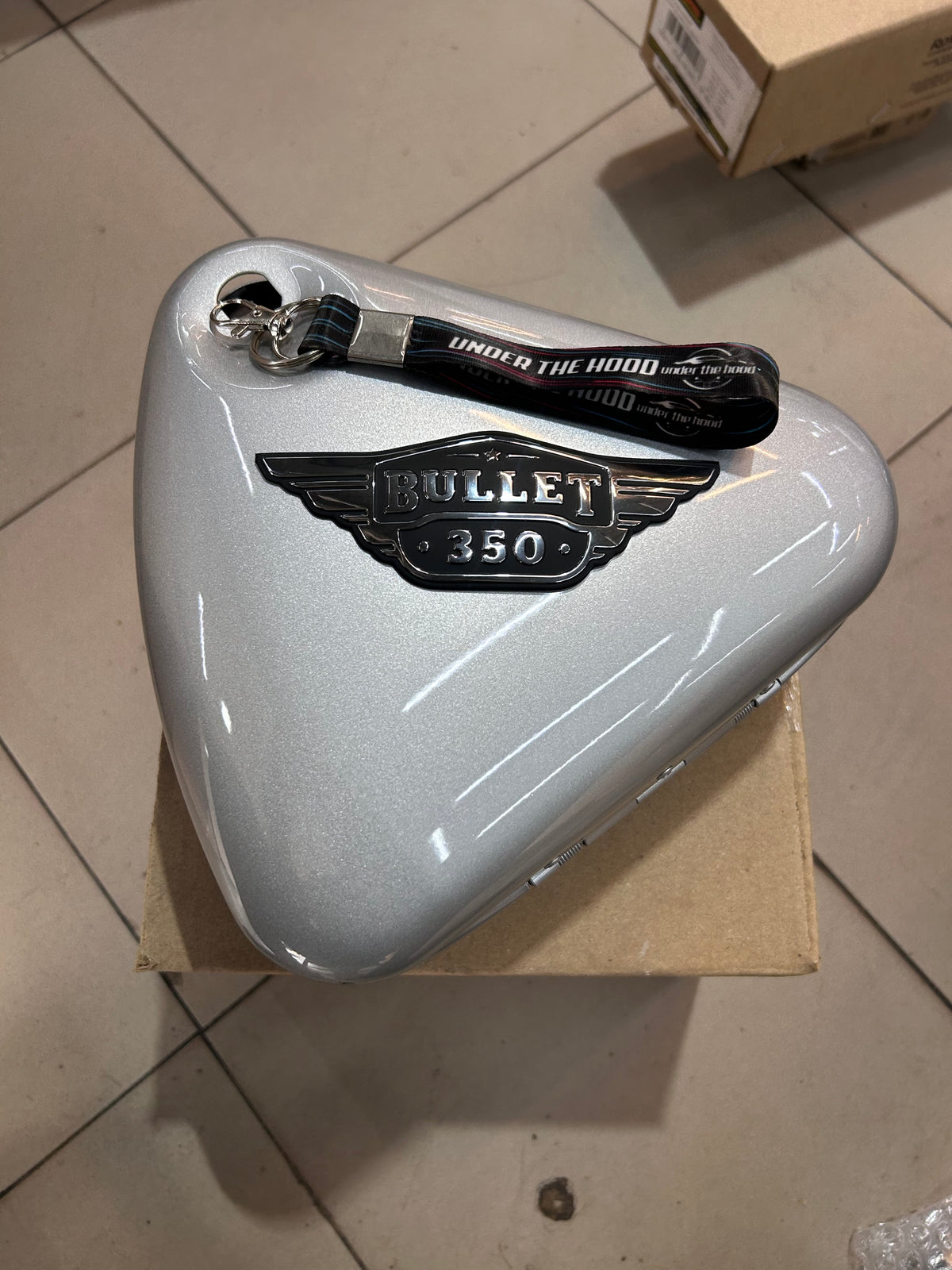 Royal Enfield Bullet 350 ES Silver Riveted Electrical Toolbox with Sticker 850109