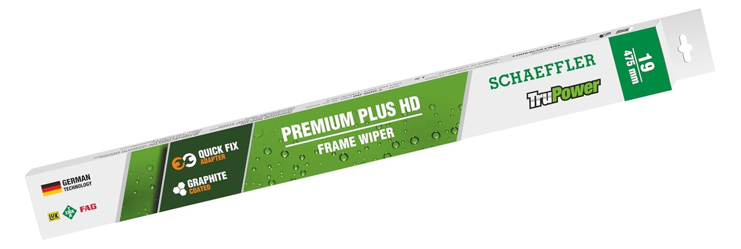 Schaeffler TruPower Premium Plus HD Wiper Blades – German Quality | Metal Frame | 13” to 26” Sizes