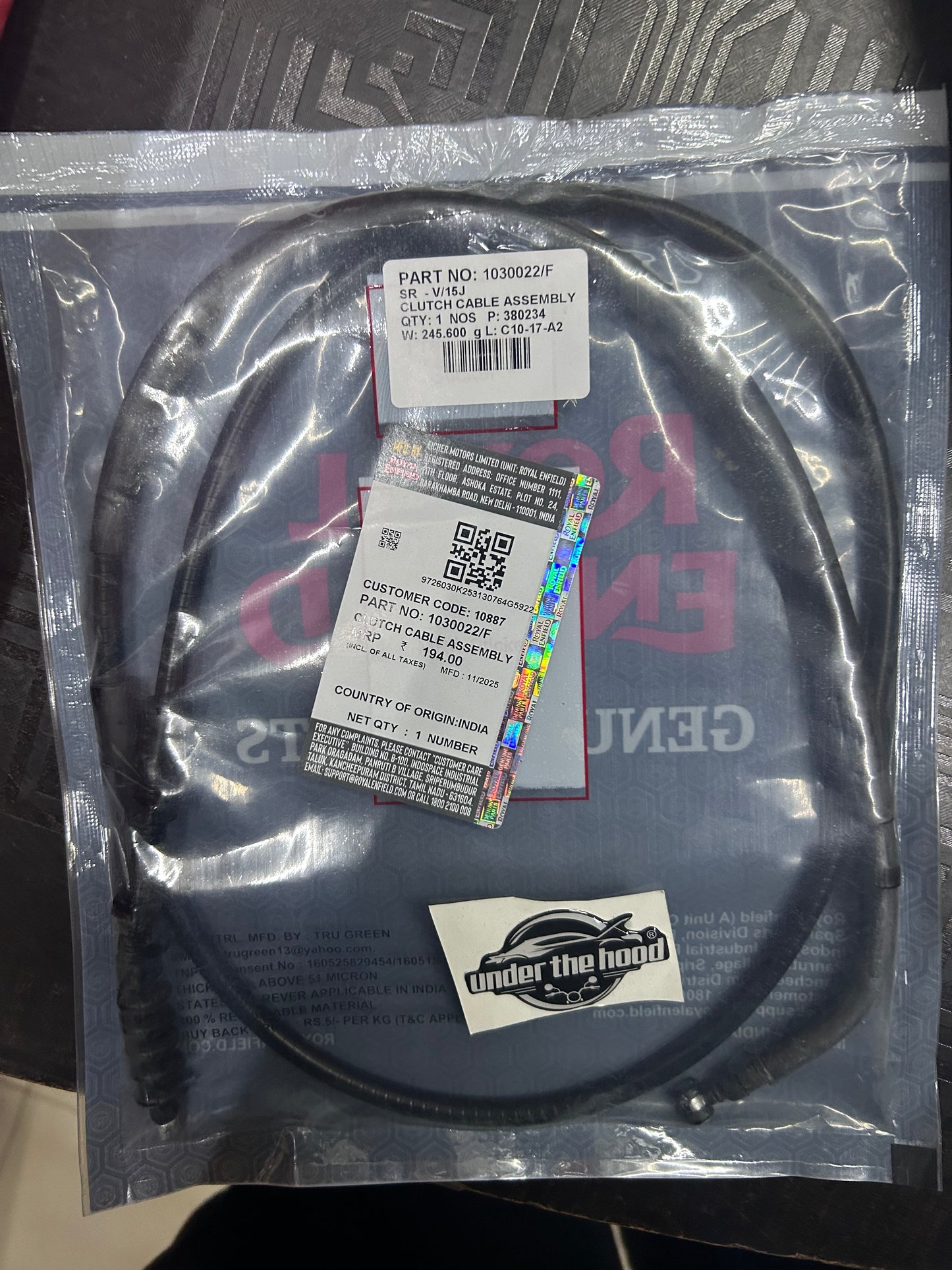 Royal Enfield Interceptor/GT 650 Clutch Cable Interceptor 650 Clutch Cable GT 650 Clutch Cable (Compatable with All model)