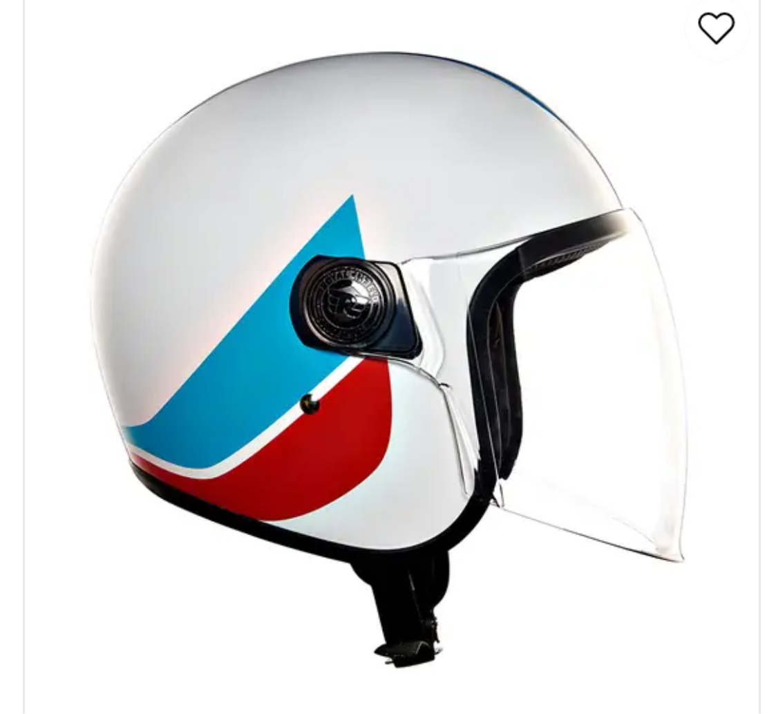 Royal Enfield Hunter Copter Helmet – White (ISI Certified, L Size – 580mm)