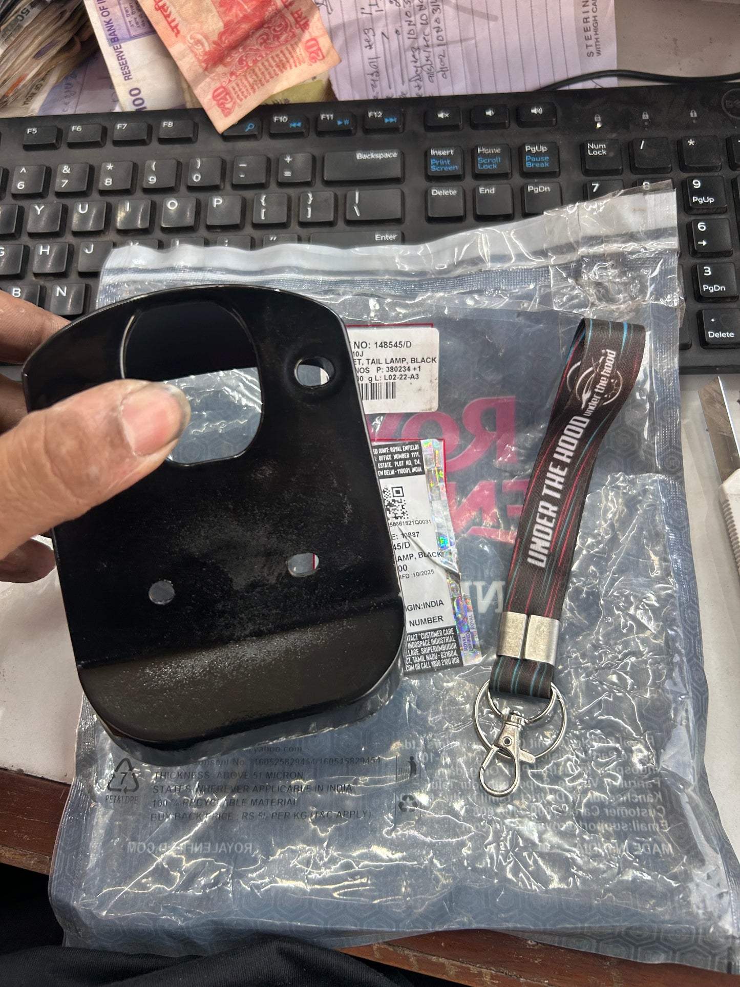 148545/D – Bracket, Tail Lamp, Black for Royal Enfield Interceptor 650 & Continental GT 650 (replaces 148545/B & 148545/C) – Genuine OEM Rear Fender Mount