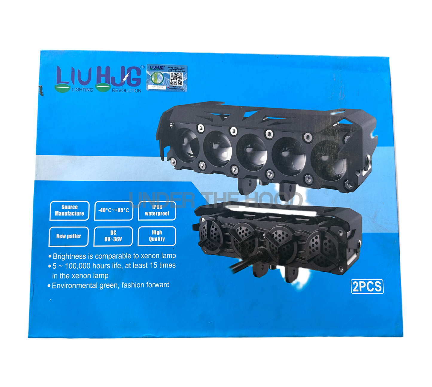 HJG 5 Eyes LED Fog Light Set (Pack of 2) – 12V Waterproof Auxiliary Driving Lamps | Universal Fit for Motorcycles, Cars & SUVs