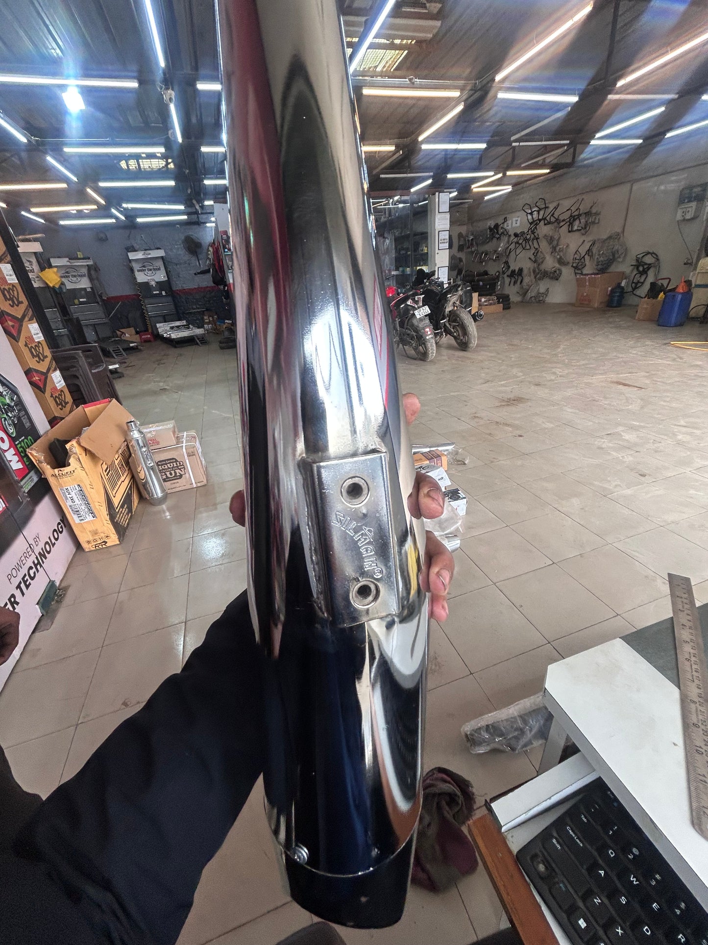 SILMEN Dolphin Exhaust for All ROYAL ENFIELD Models GLASS WOOL