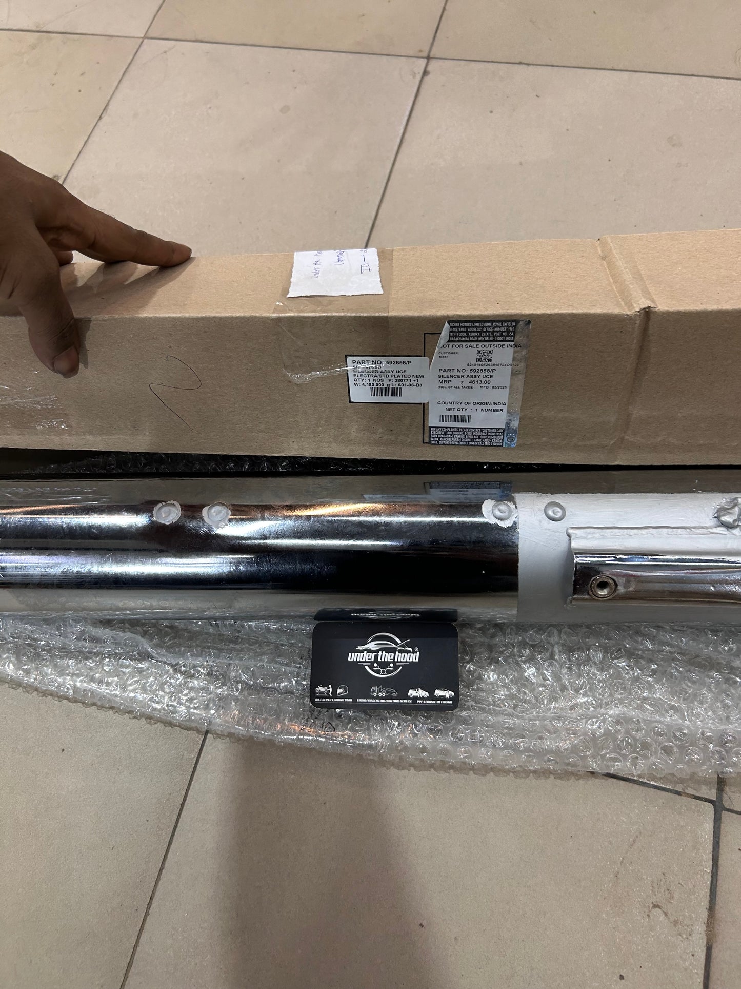 Royal Enfield Silencer Assembly 592858/P for Bullet 350 UCE, Electra 350 UCE & Bullet 500 UCE