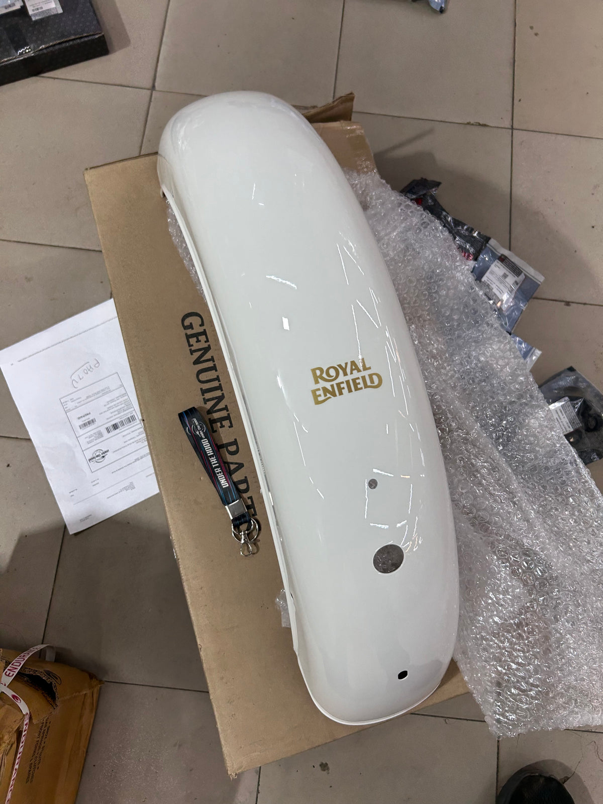 Rear Mudguard Complete With Sticker (Classic Ash, BS4/BVI) for Royal Enfield Classic 350 UCE – 823063