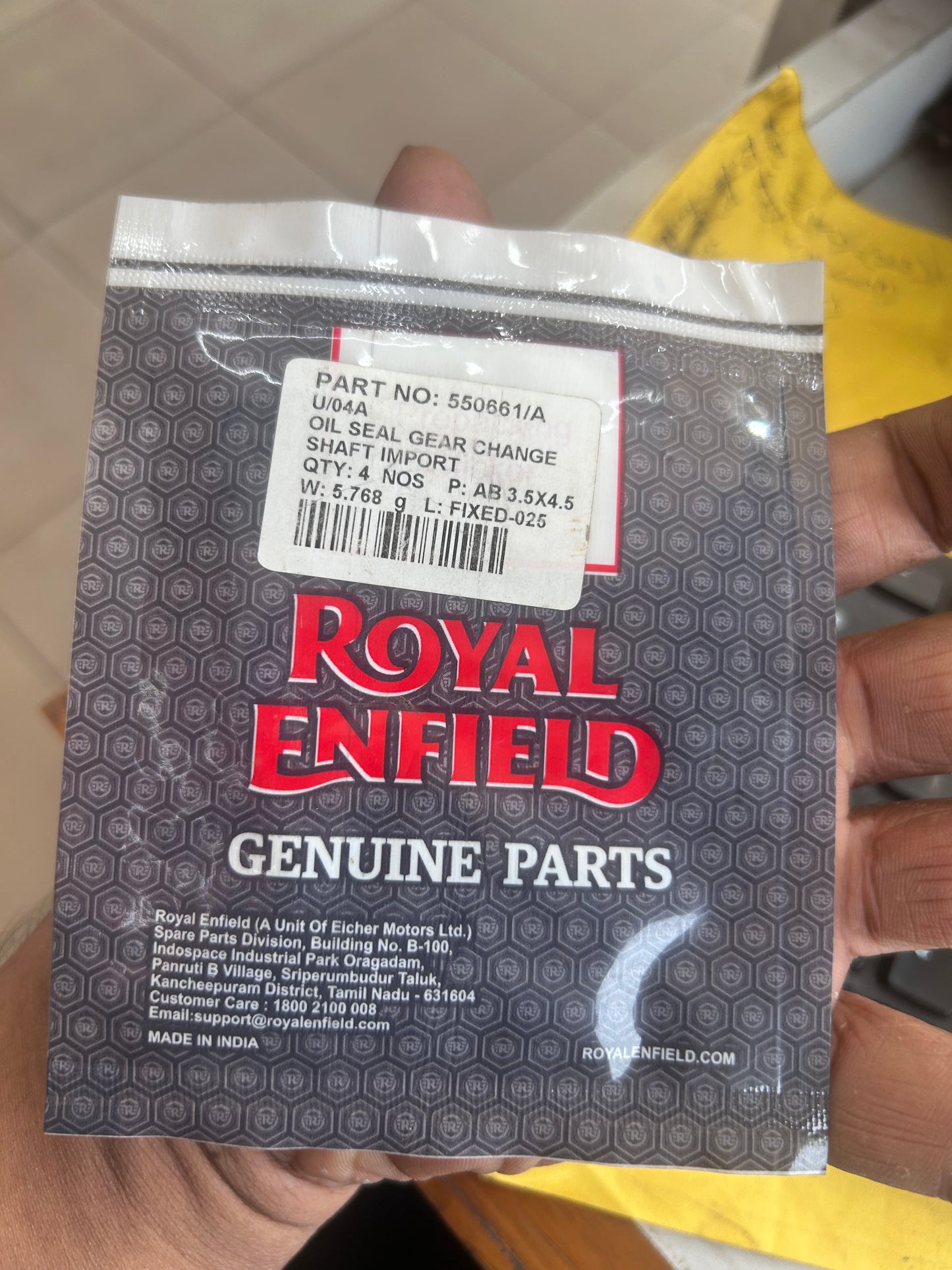 Royal Enfield 550661/A gear change oil seal for UCE models