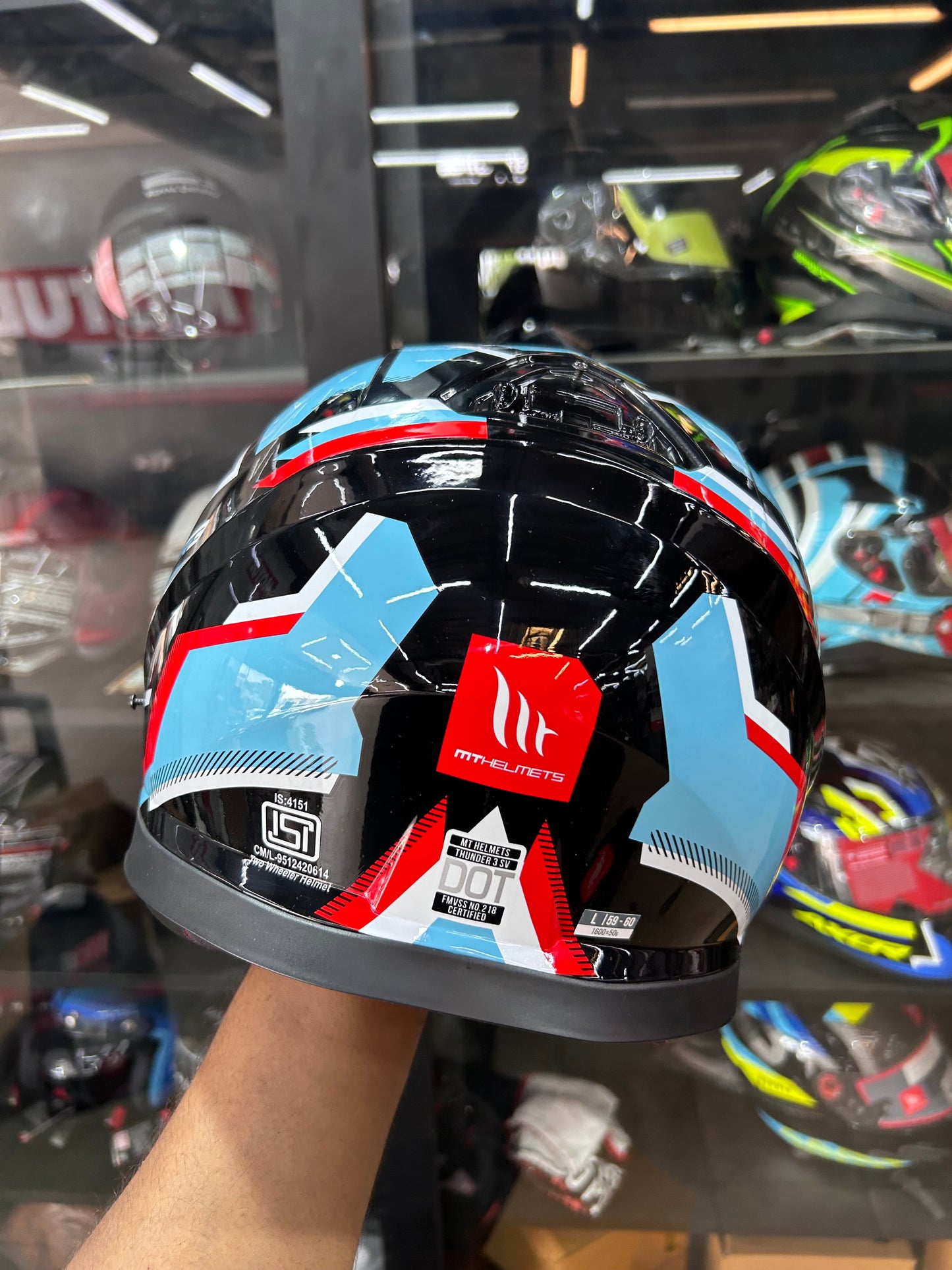 MT Thunder 3 Pro Full-Face Helmet – Blaze B7 Gloss | ECE R22.05, DOT, ISI Certified, SHARP 4-Star (All Sizes)
