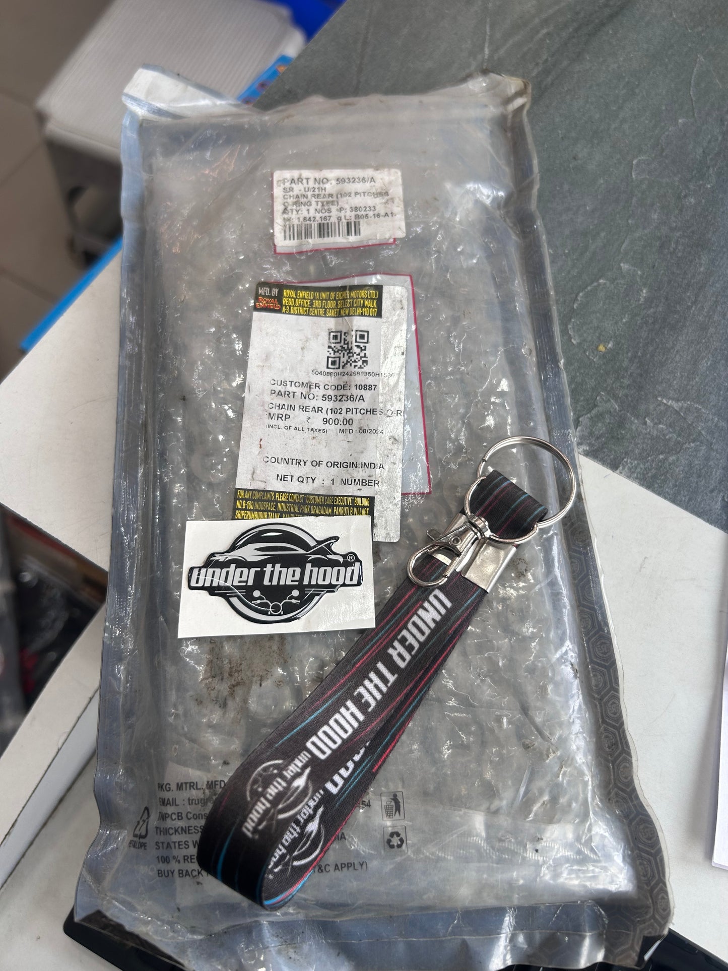 593236/A – Rear Chain, 102 Pitches, O-Ring Type for Classic 350 UCE, Classic 500 EFI, Bullet 350 UCE (Standard), Bullet 500 Euro 4, Electra 350 UCE – Genuine Royal Enfield