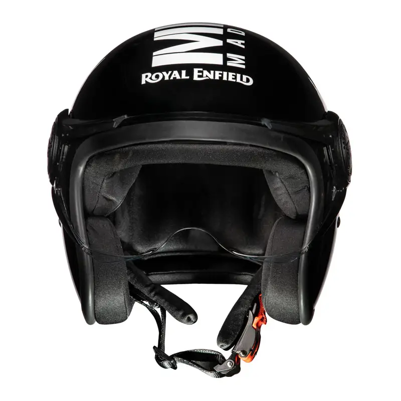 ROYAL ENFIELD JET OPEN FACE MLG HELMET WITH CLEAR VISOR GLOSS BLACK