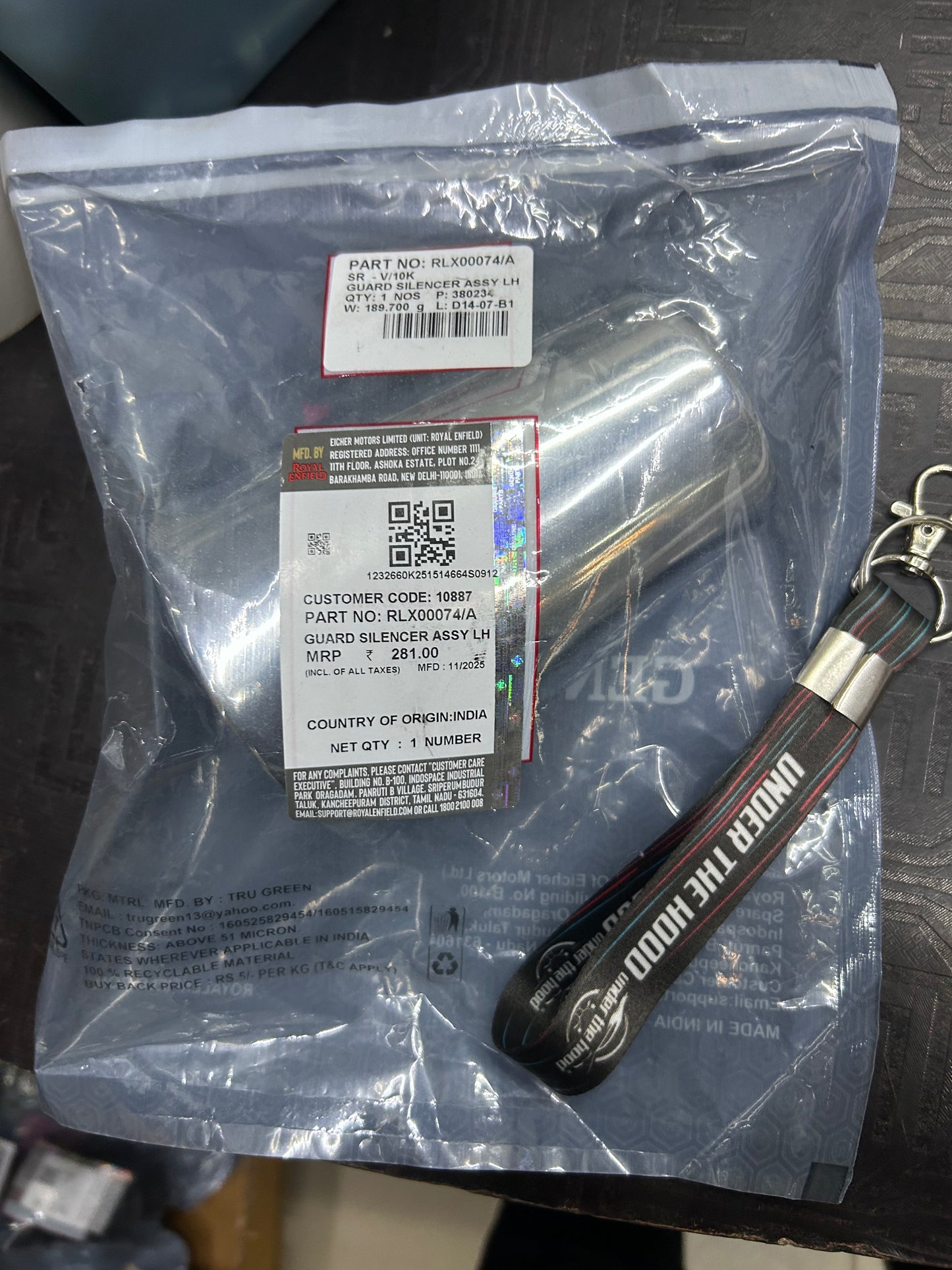 Royal Enfield RLX00074/B – Guard Silencer Assy LH – Genuine Left Exhaust Heat Shield for Continental GT 650 & Interceptor 650