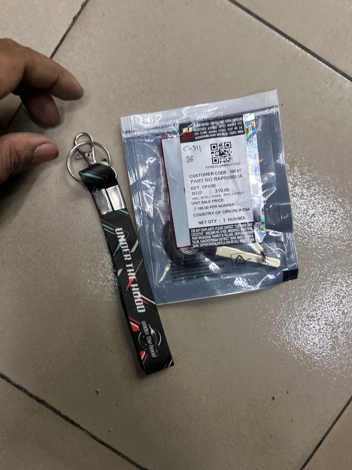 Royal Enfield RAP00009/A – Spare Key Blank (OEM) | Fits Meteor 350, Classic 350 Reborn, Hunter 350 & New Bullet 350 (J-Series)