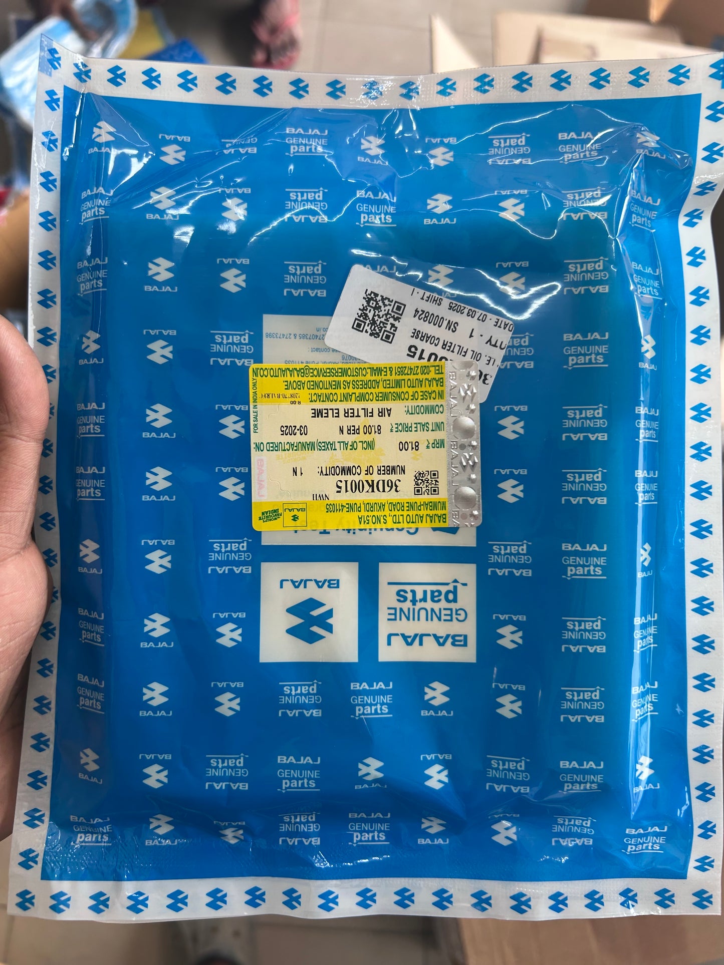 Bajaj 36DK0015 – Genuine Air Filter for Pulsar 150, 180, 200 & 220