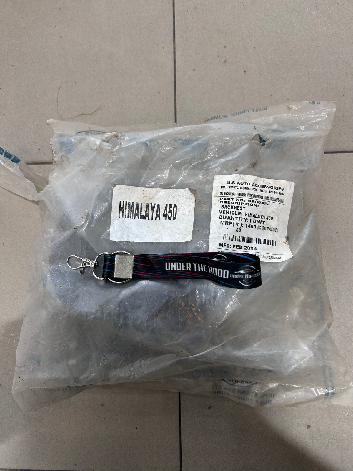 B.S Auto Royal Enfield Himalayan 450 Pillion Backrest – Black | BR00452