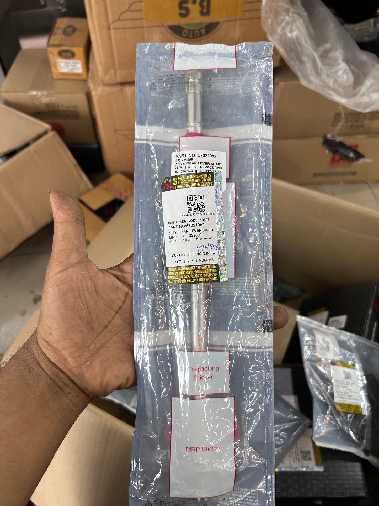 Royal Enfield 570219/G – Gear Lever Shaft Assembly (Genuine RE Spare)