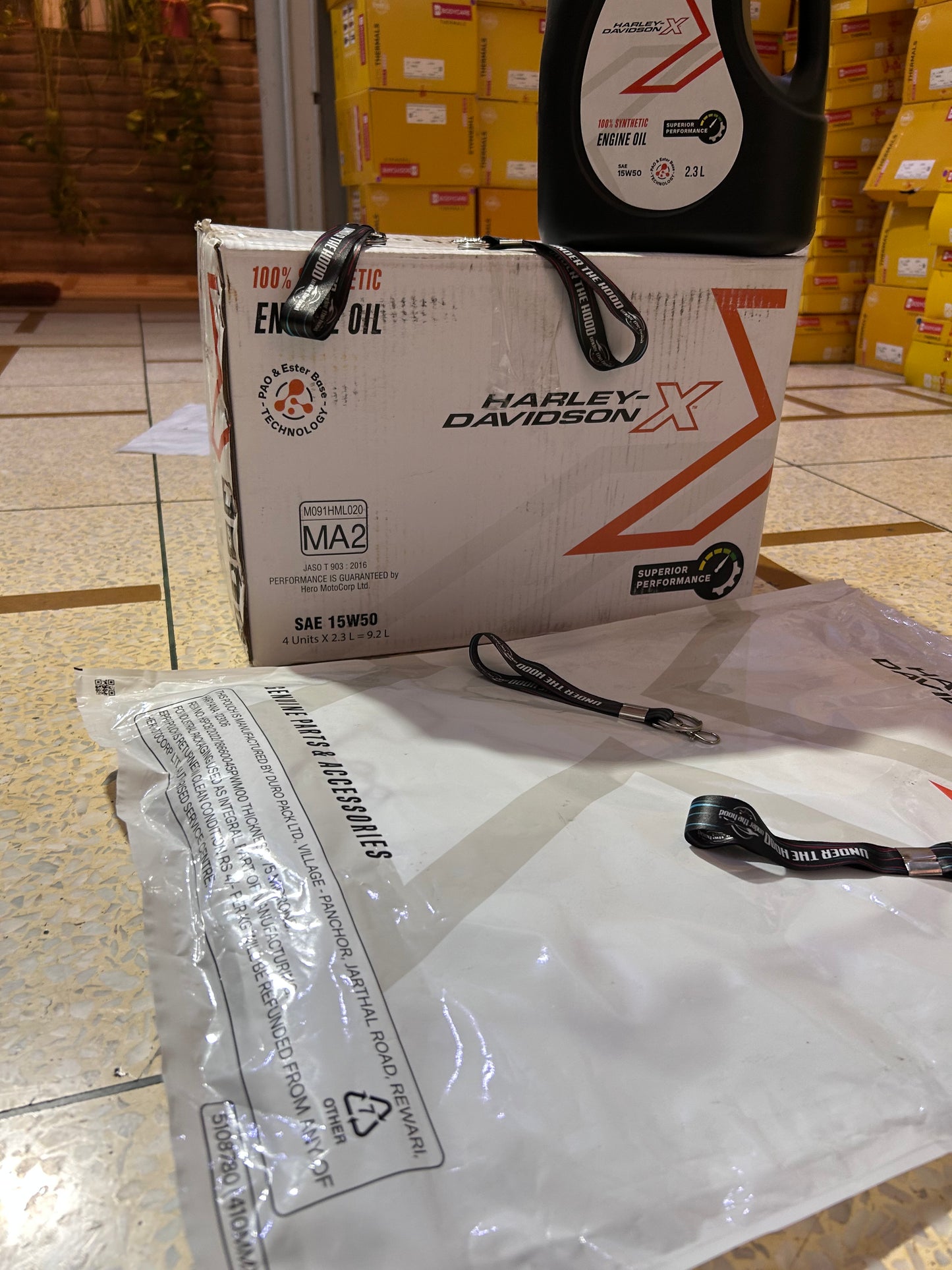 Harley-Davidson X440 / Hero Mavrick 440 Complete Oil Change Kit – Genuine 15W50 MA2 Engine Oil (2.3L) + Hero Oil Filter & Gasket Kit KHDH11113RAAA000S (15410ACA001S)