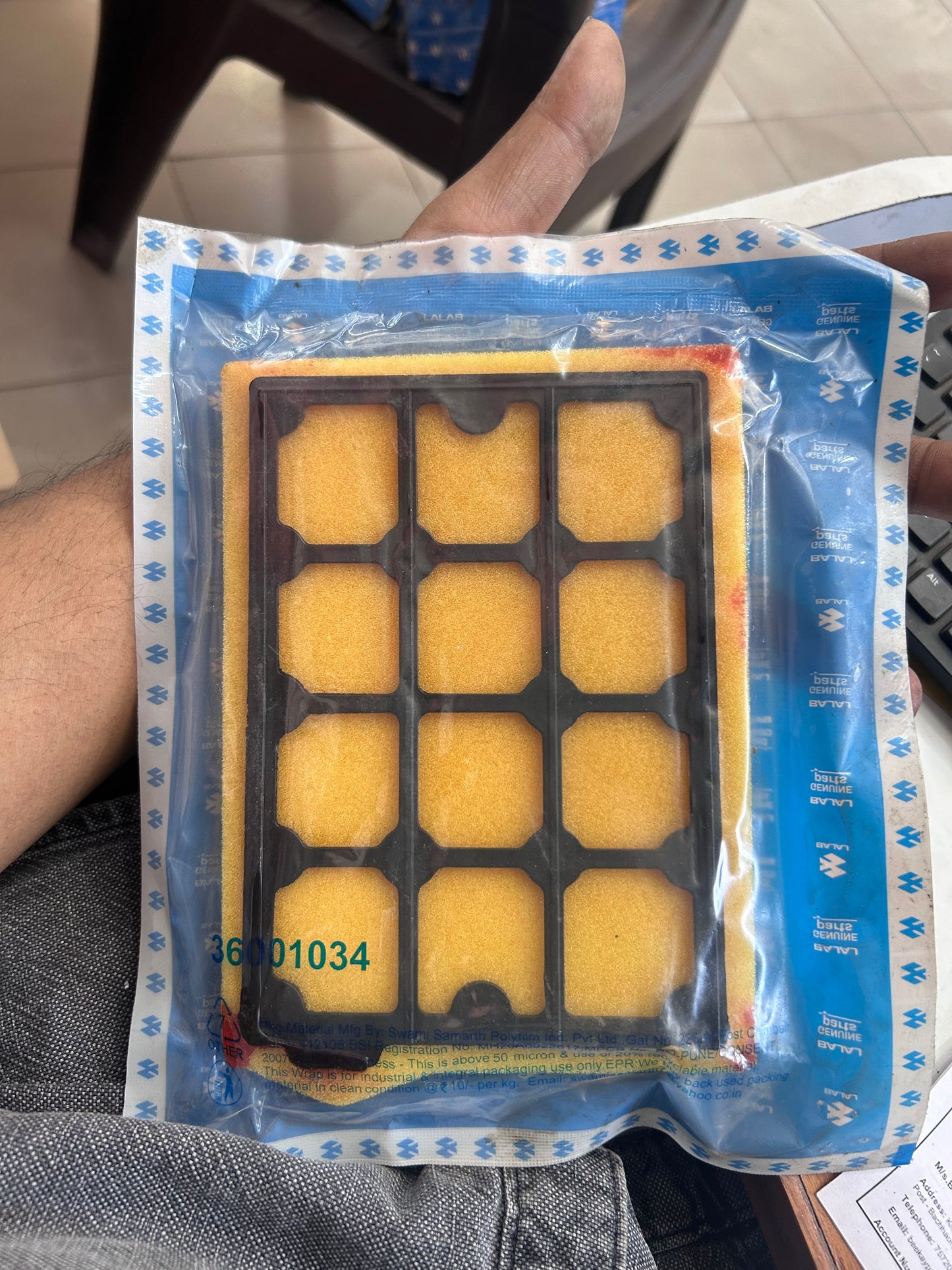 Bajaj DH102389 – Genuine Air Filter Element for Pulsar 150 BS4 & Pulsar 125 BS6