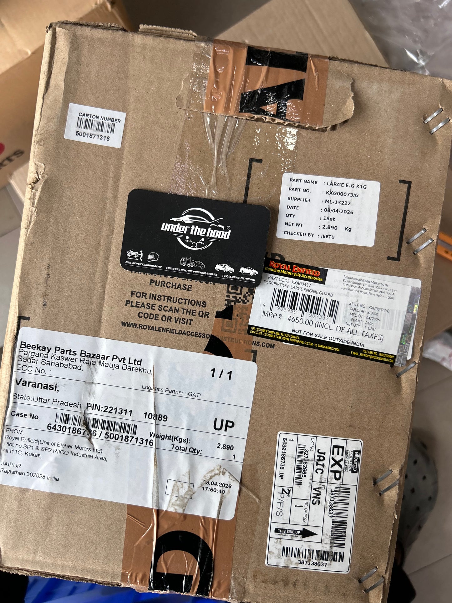 Royal Enfield Black Large Engine Guards for Himalayan 450 – Genuine OEM Crash Guard KXA00437