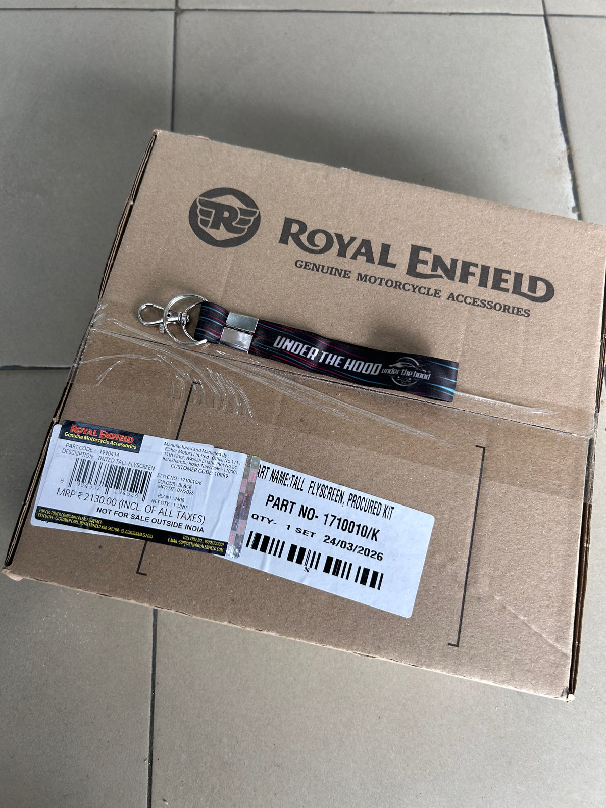 Royal Enfield Tinted Tall Flyscreen 1990414 — OEM Windscreen for Interceptor & Continental GT 650
