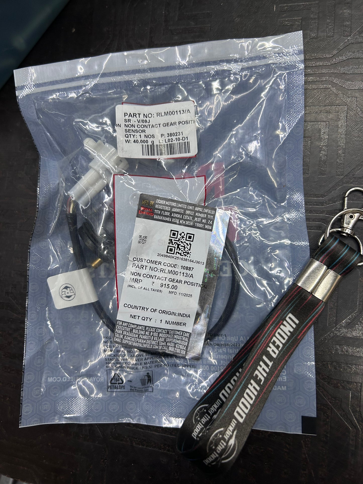 Royal Enfield RLM00113/A Non‑Contact Gear Position Sensor – OEM for 650 Twins