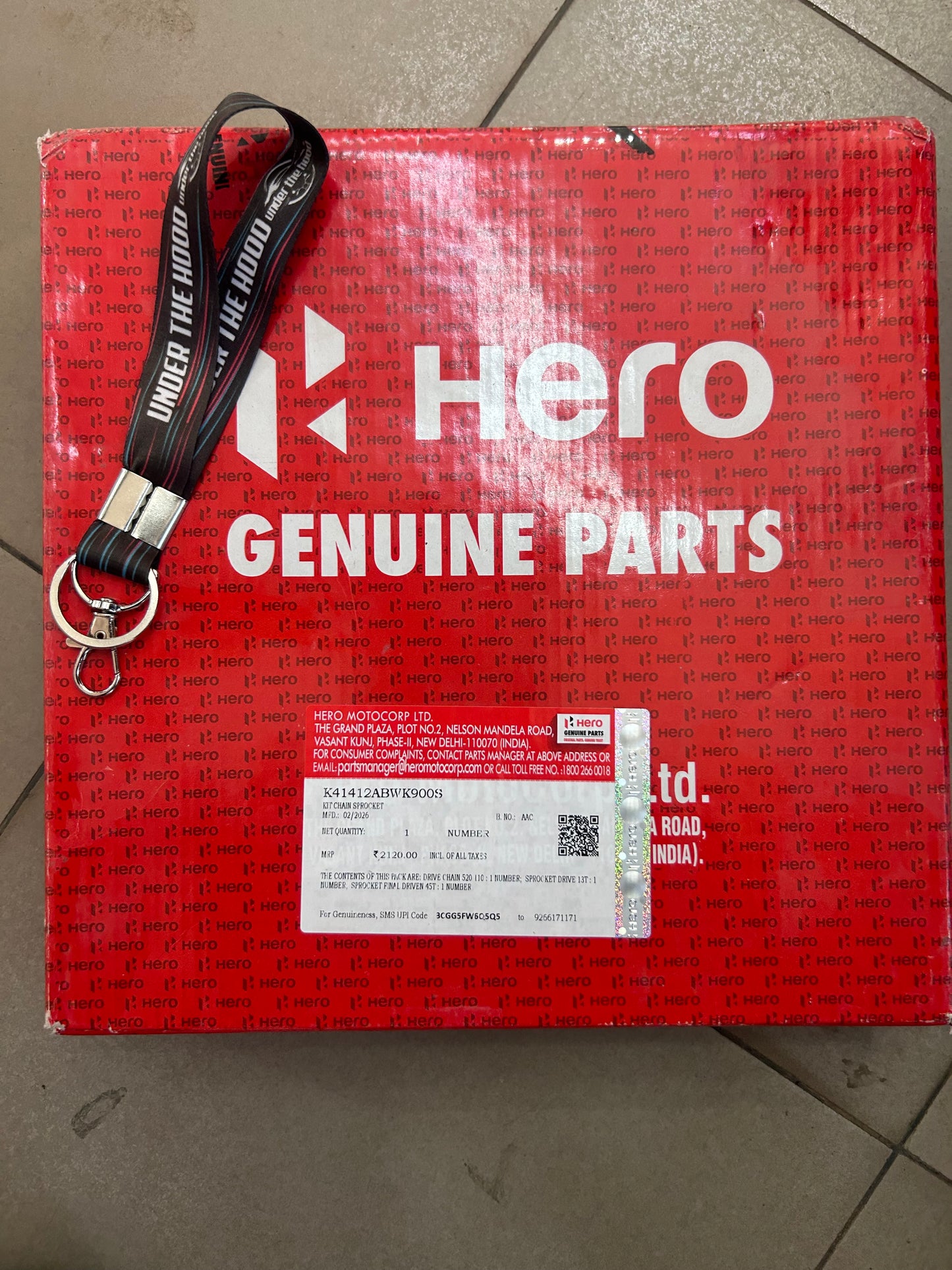 Hero Genuine Chain Sprocket Kit for Xpulse 200 4V / Xpulse 200 4V OBD2 – K41412ABWK900S