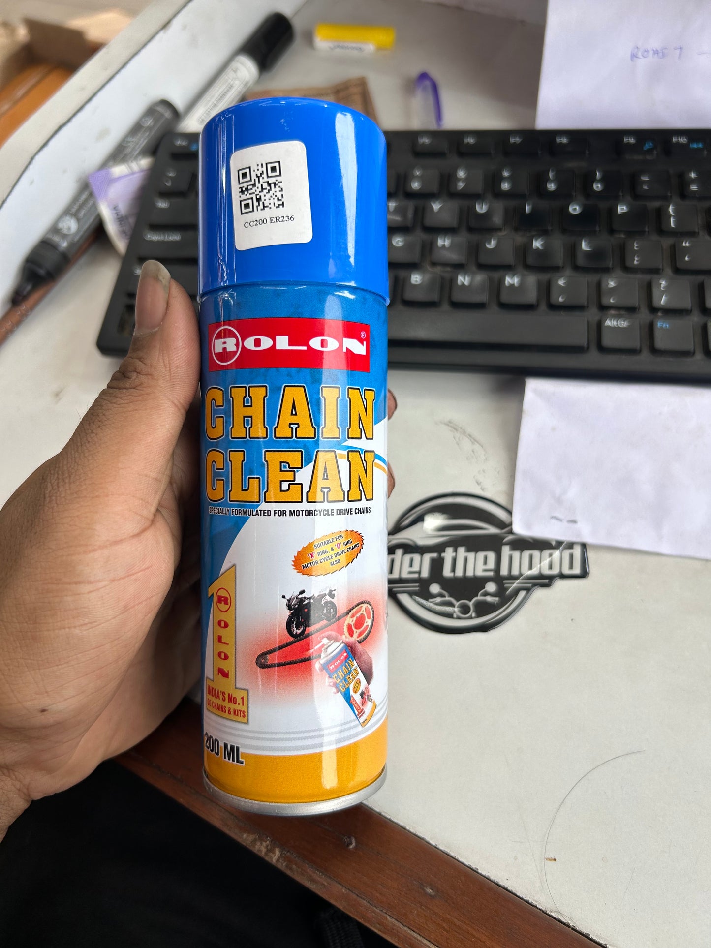 Rolon Chain Cleaner (200ml & 500ml) – Powerful Degreaser for Motorcycle and Scooter Chains | Quick Dry, Non-Corrosive Formula | Made in India by LGB Rolon