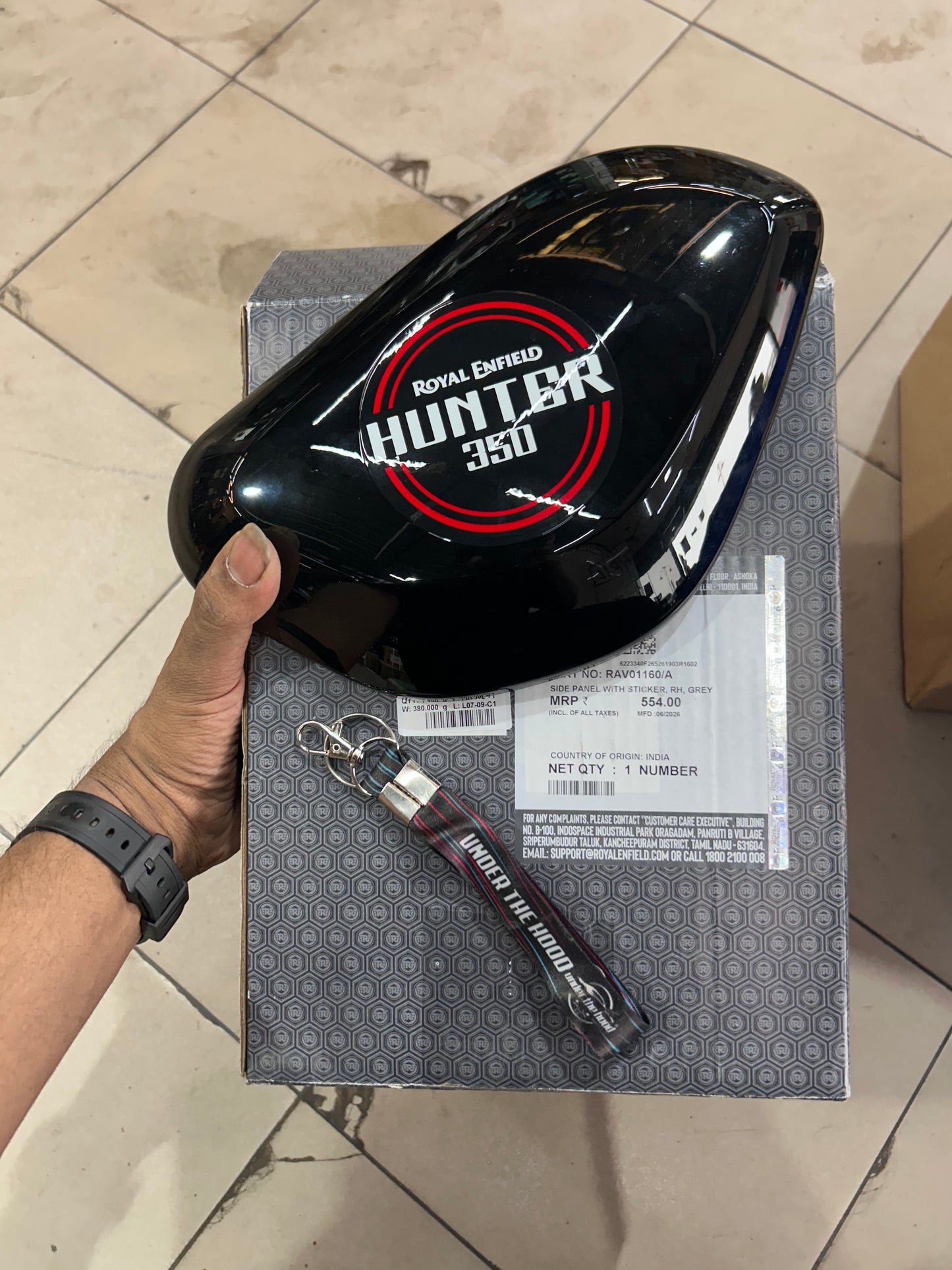 Royal Enfield Side Panel with Sticker RH Grey RAV01160/A for Hunter 350 Dapper Grey