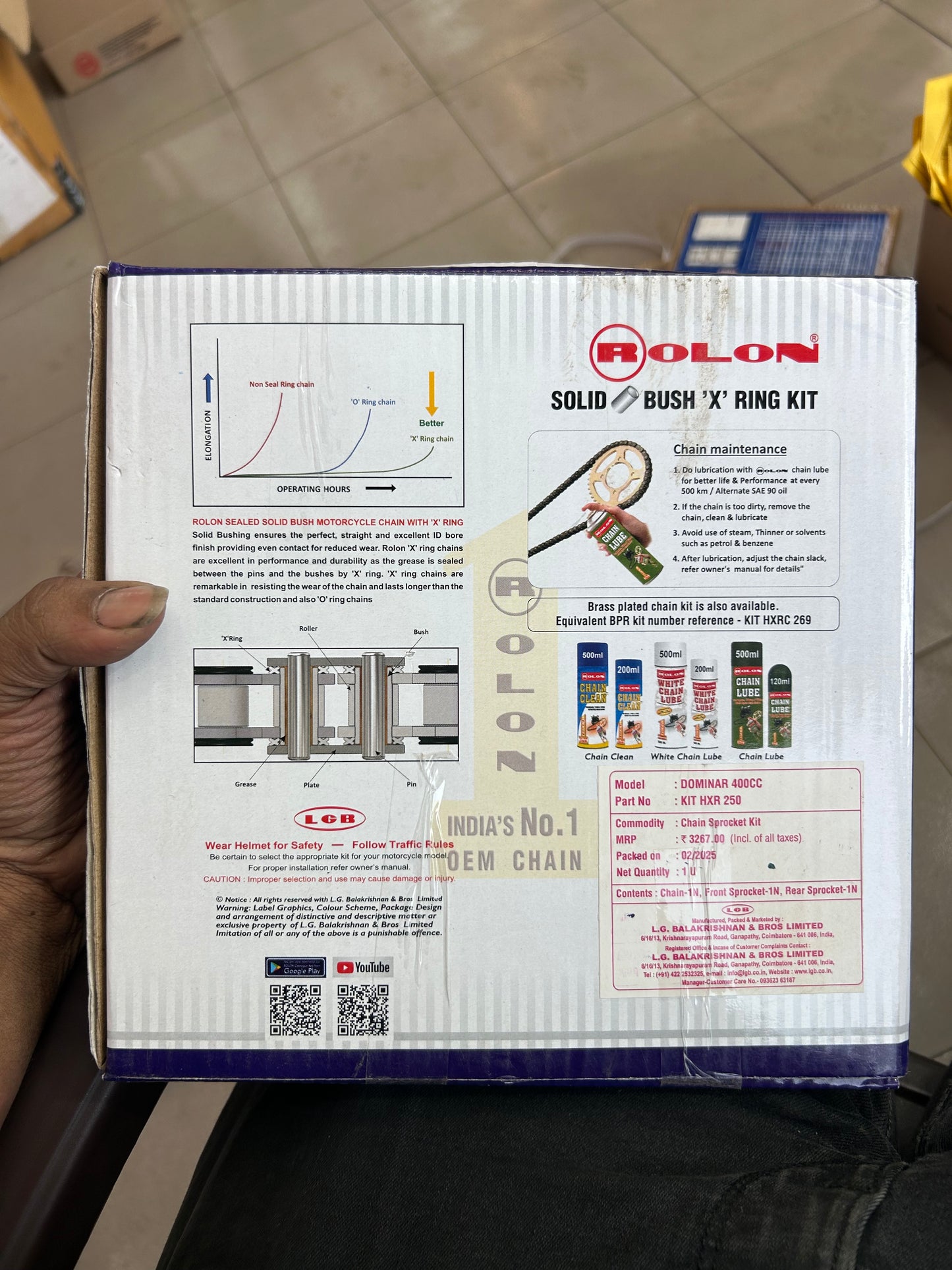 ROLON HXR 250 Chain & Sprocket Kit for Bajaj Dominar 400 (All Variants)