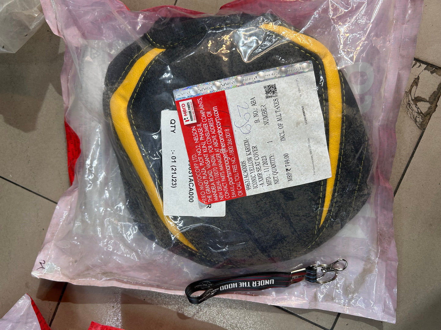 Hero Karizma XMR Iconic Yellow Seat Cover | Genuine Seat Cover Assy with Yellow Graphics | 99631ACA000S