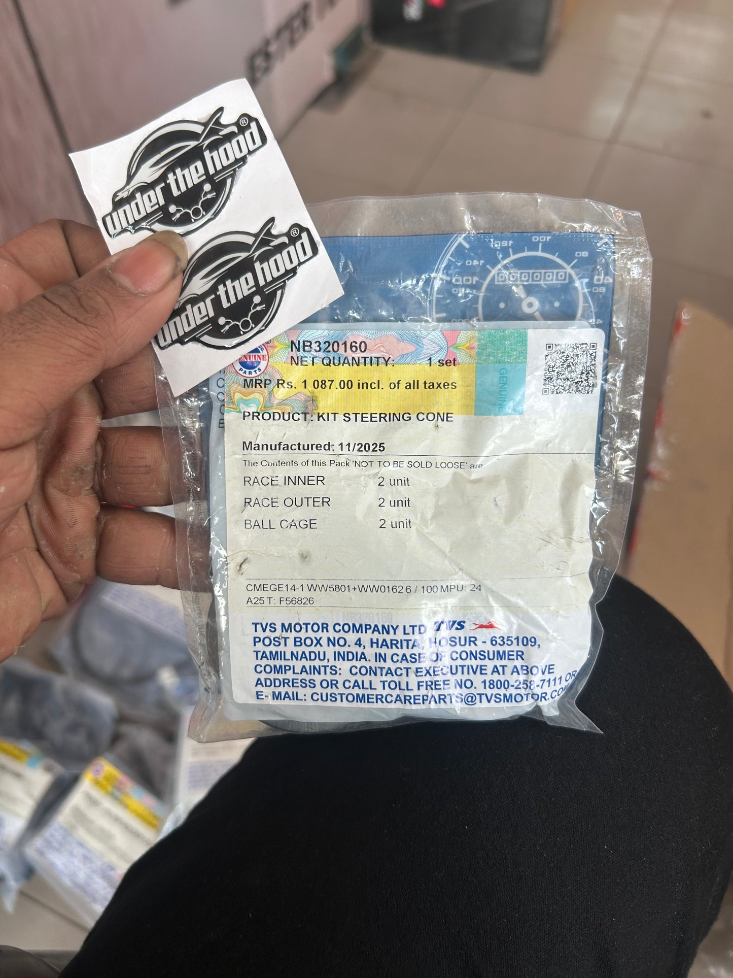 TVS Genuine Steering Races Kit (Steering Cone Set) for Apache RR 310 – Part No. NB320160