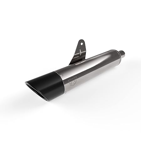 Royal Enfield 1990715 Slashcut Silencer — Silver & Black Classic