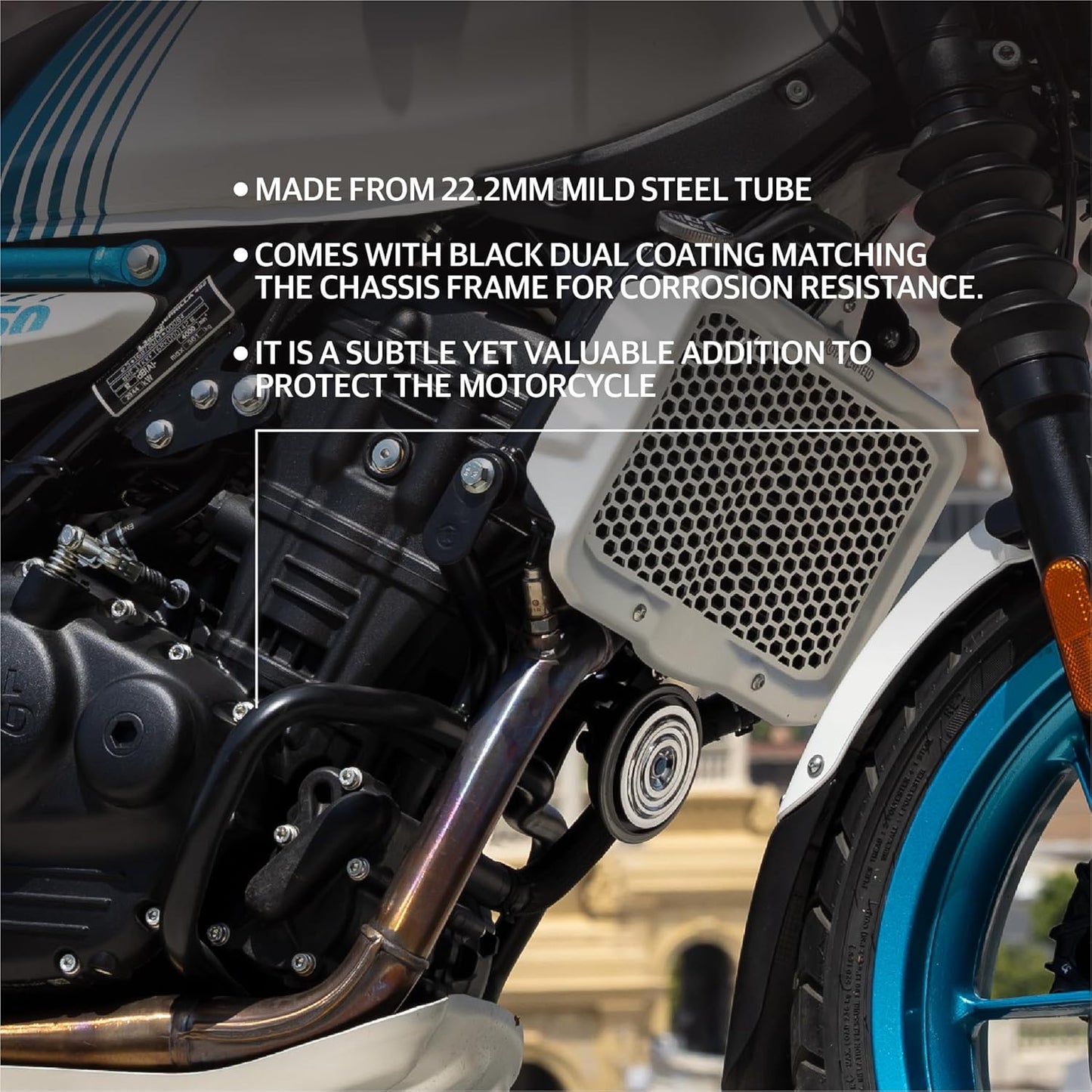 Royal Enfield Black Compact Engine Guards for Himalayan 450 & Guerrilla 450 – KXA00476