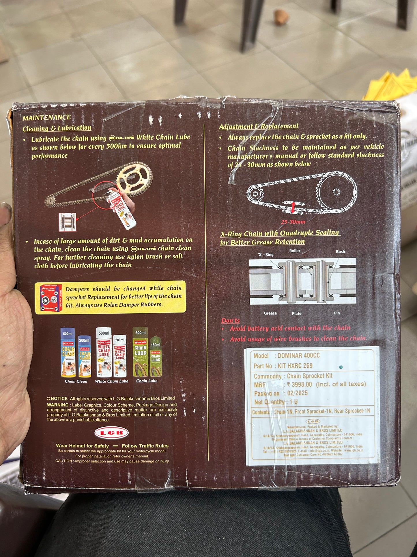 Rolon Brass Rear Sprocket 45T for Dominar 400 – Part of HXRC 269 Kit